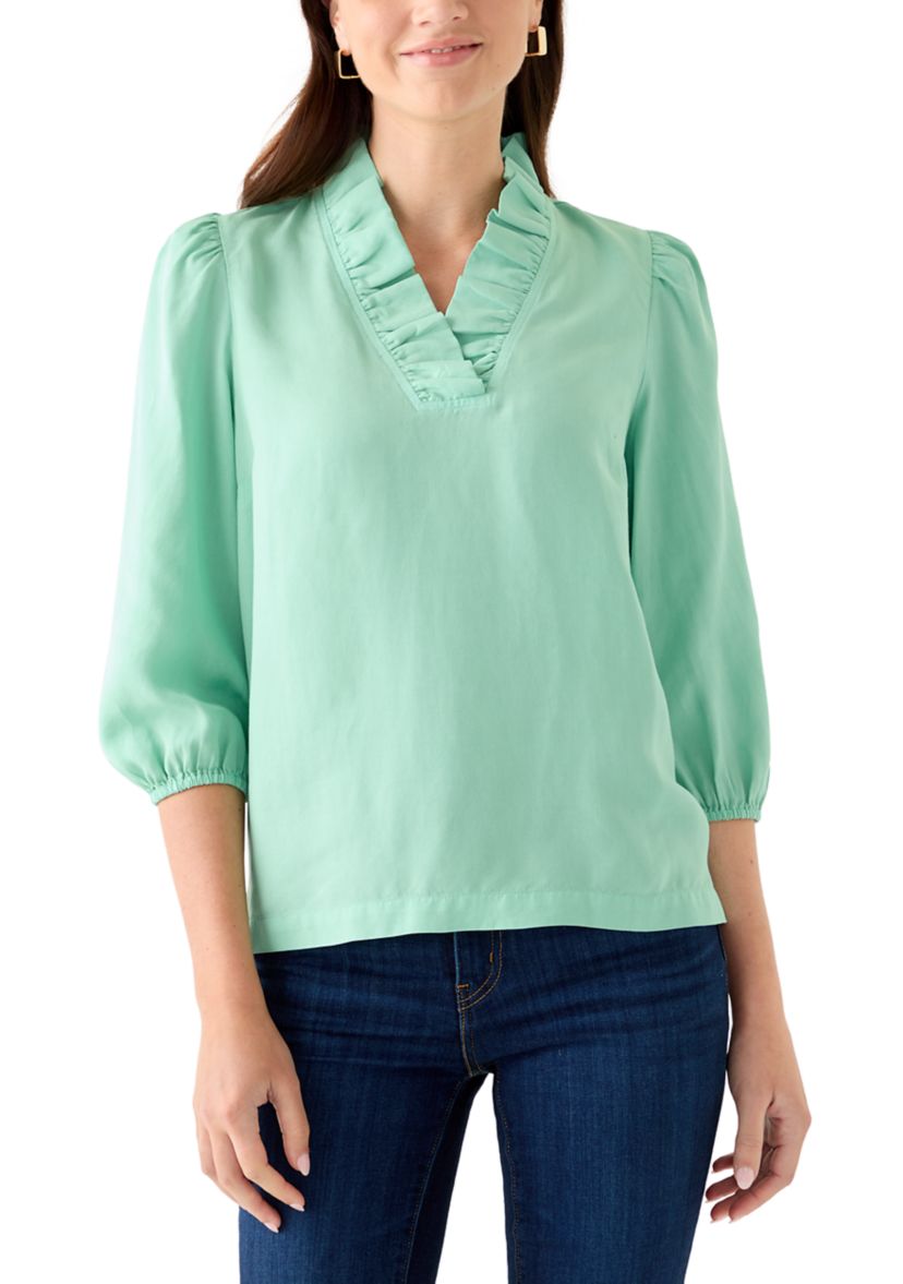 green dress blouse women Green Satin Long Sleeve Mini Dress