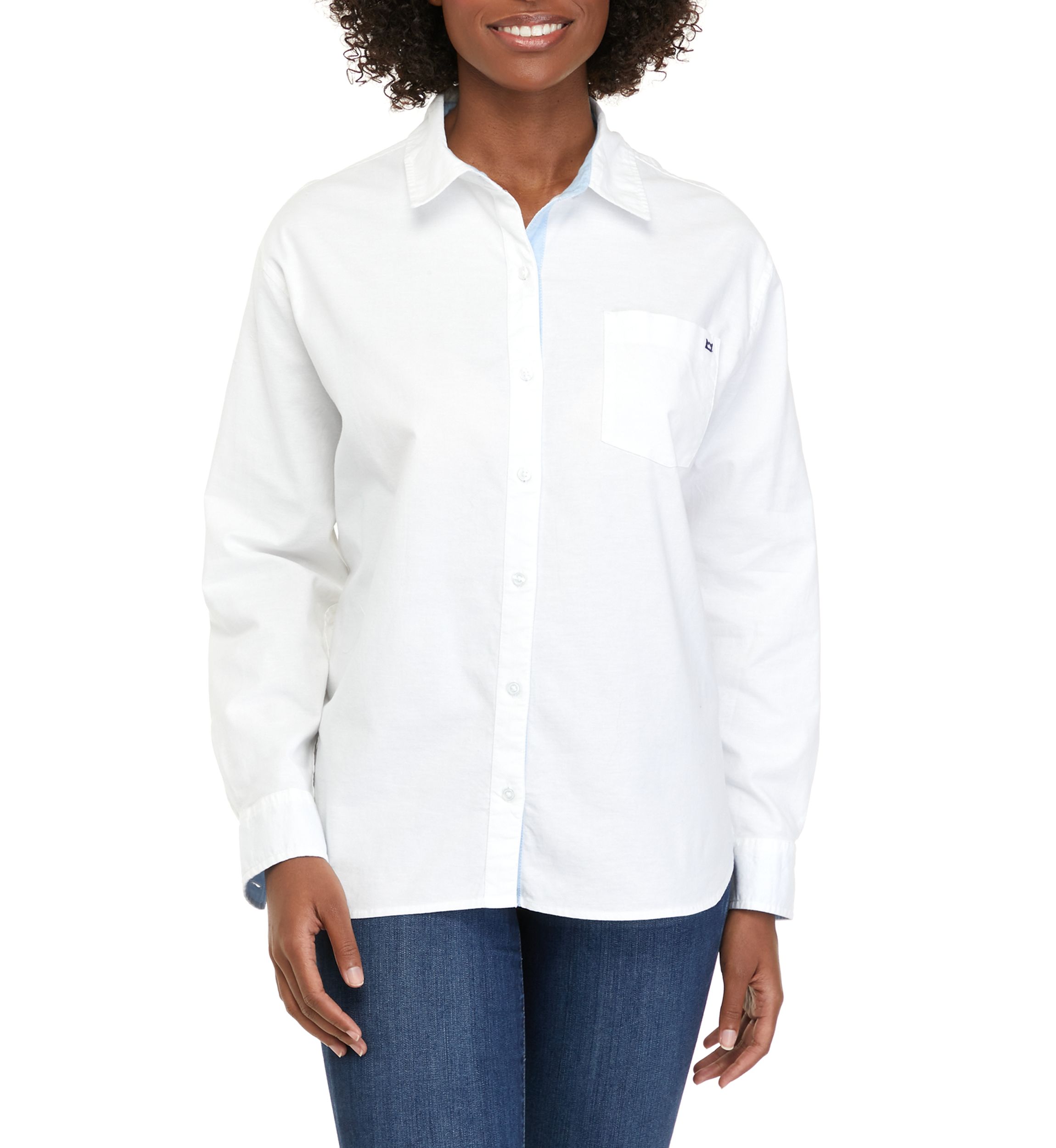 Petite Long Sleeve Oxford Boyfriend Shirt