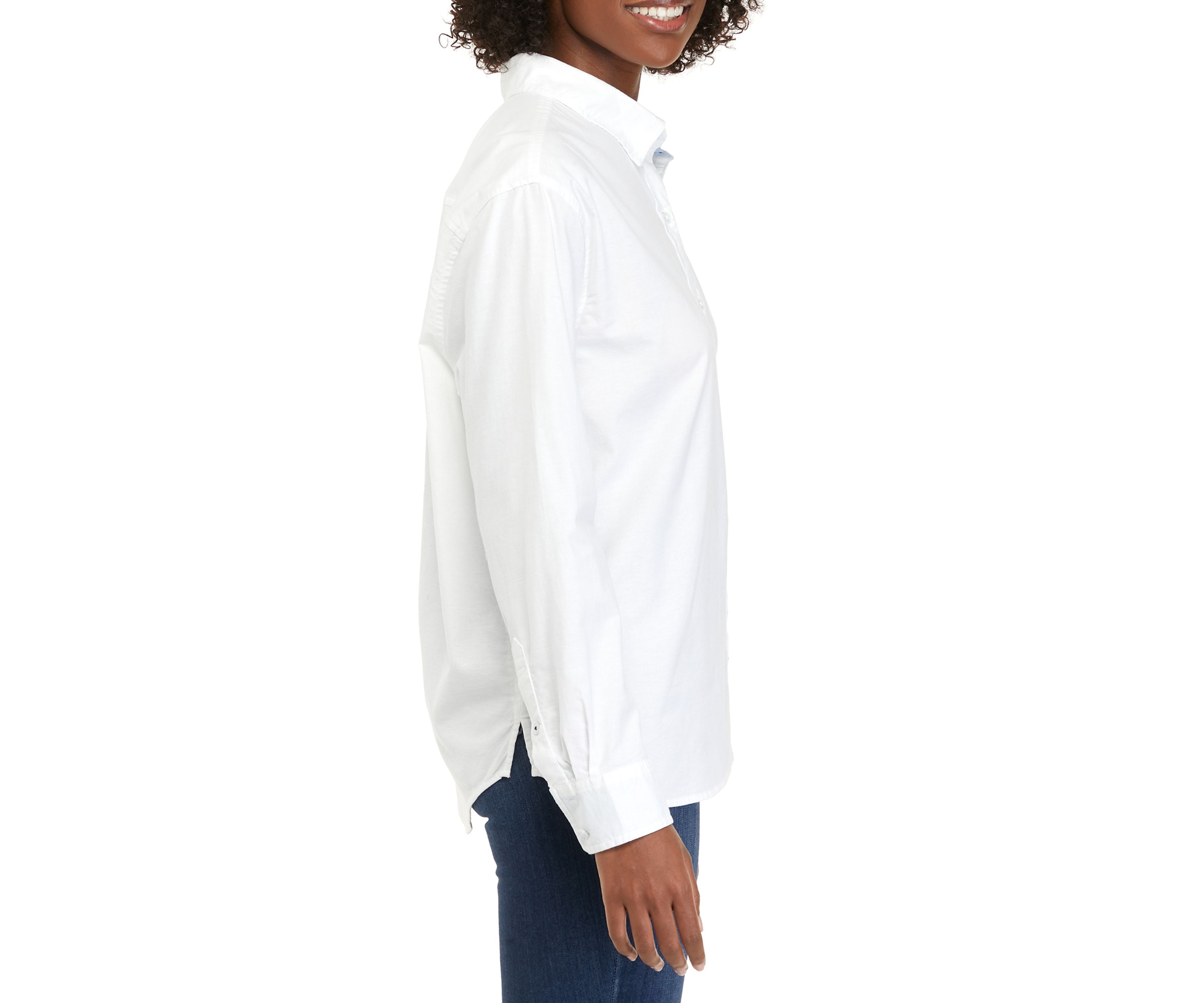 Petite Long Sleeve Oxford Boyfriend Shirt