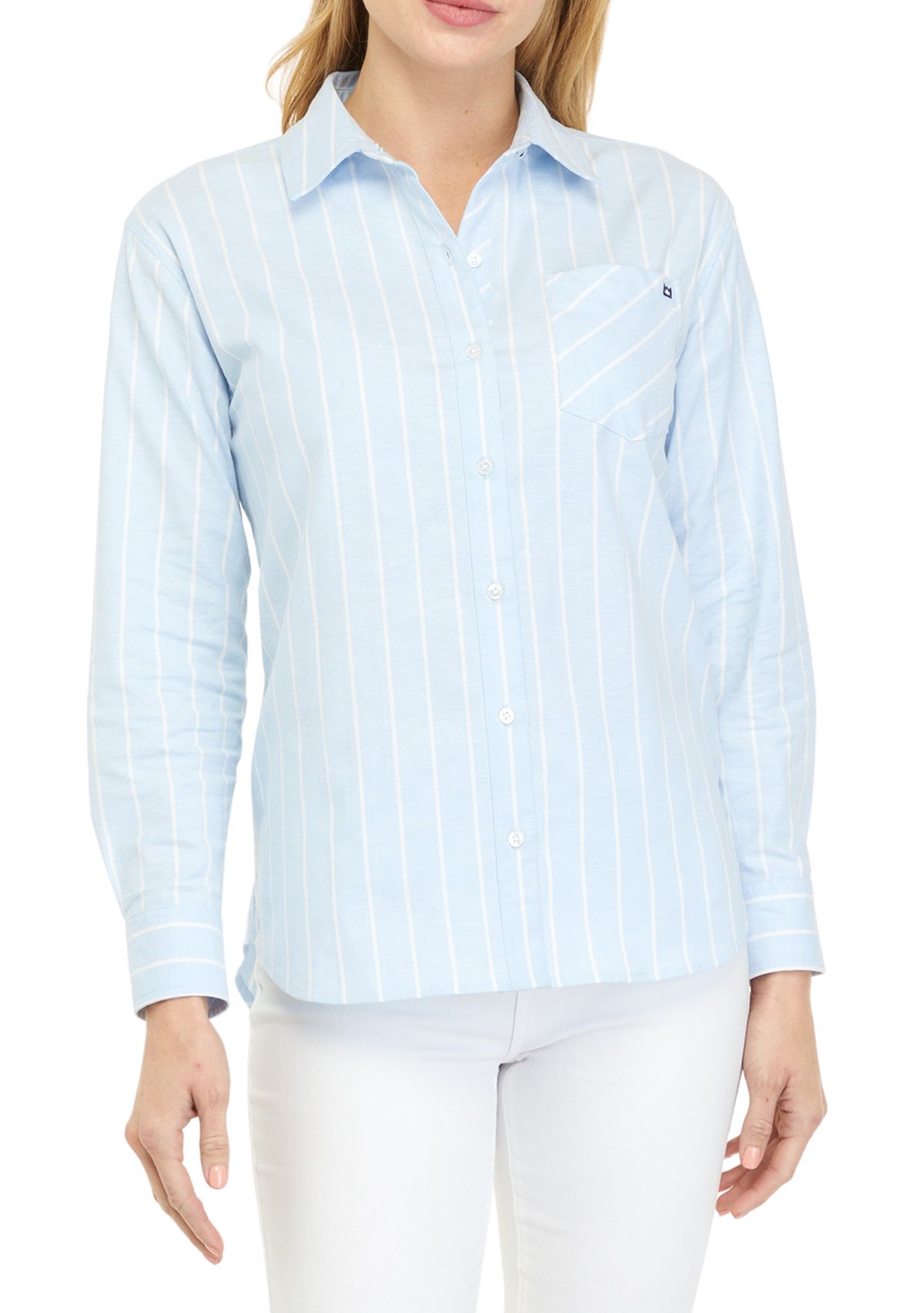 Petite Long Sleeve Oxford Boyfriend Shirt