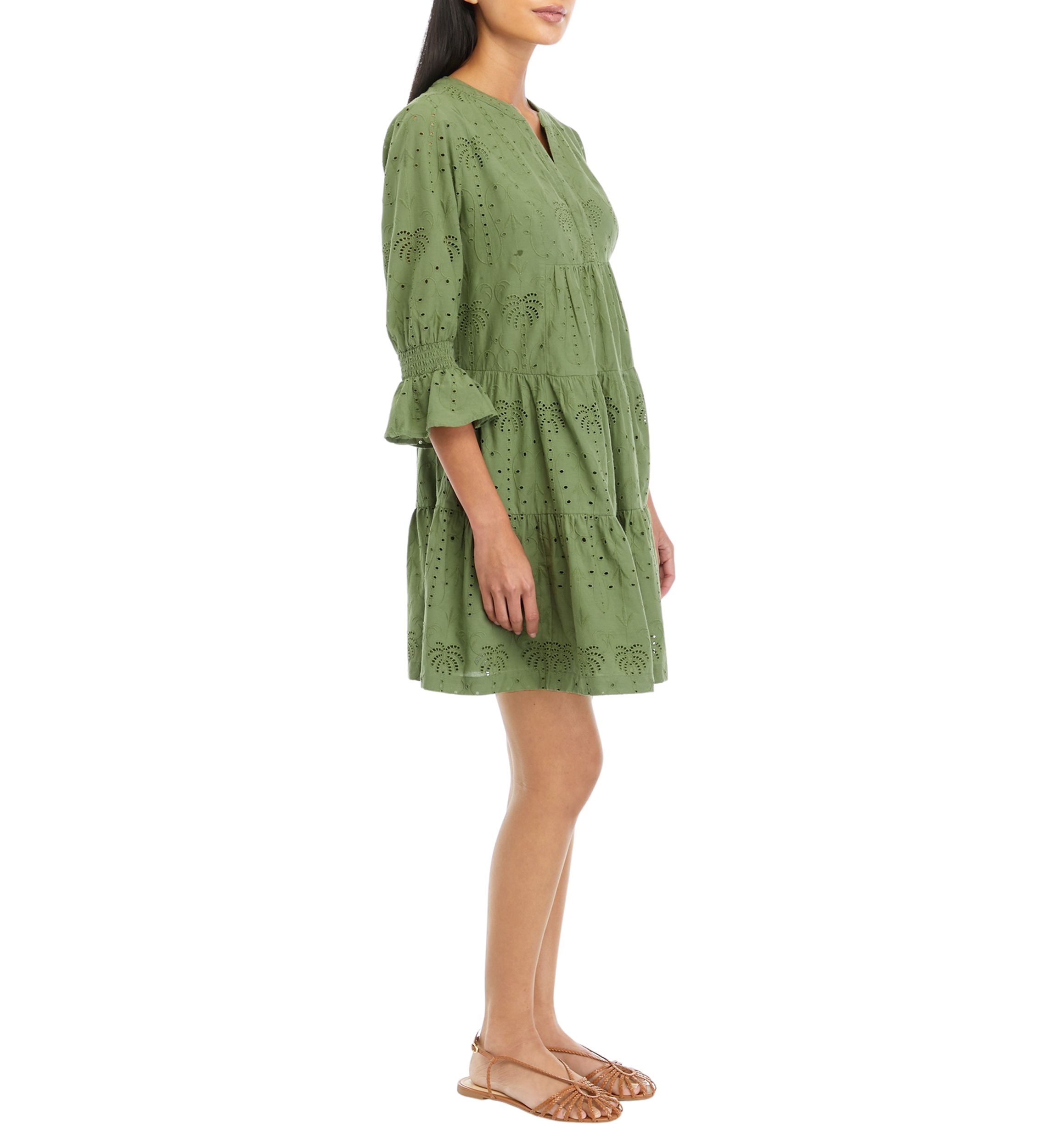 Petite Tiered Eyelet Mini Dress