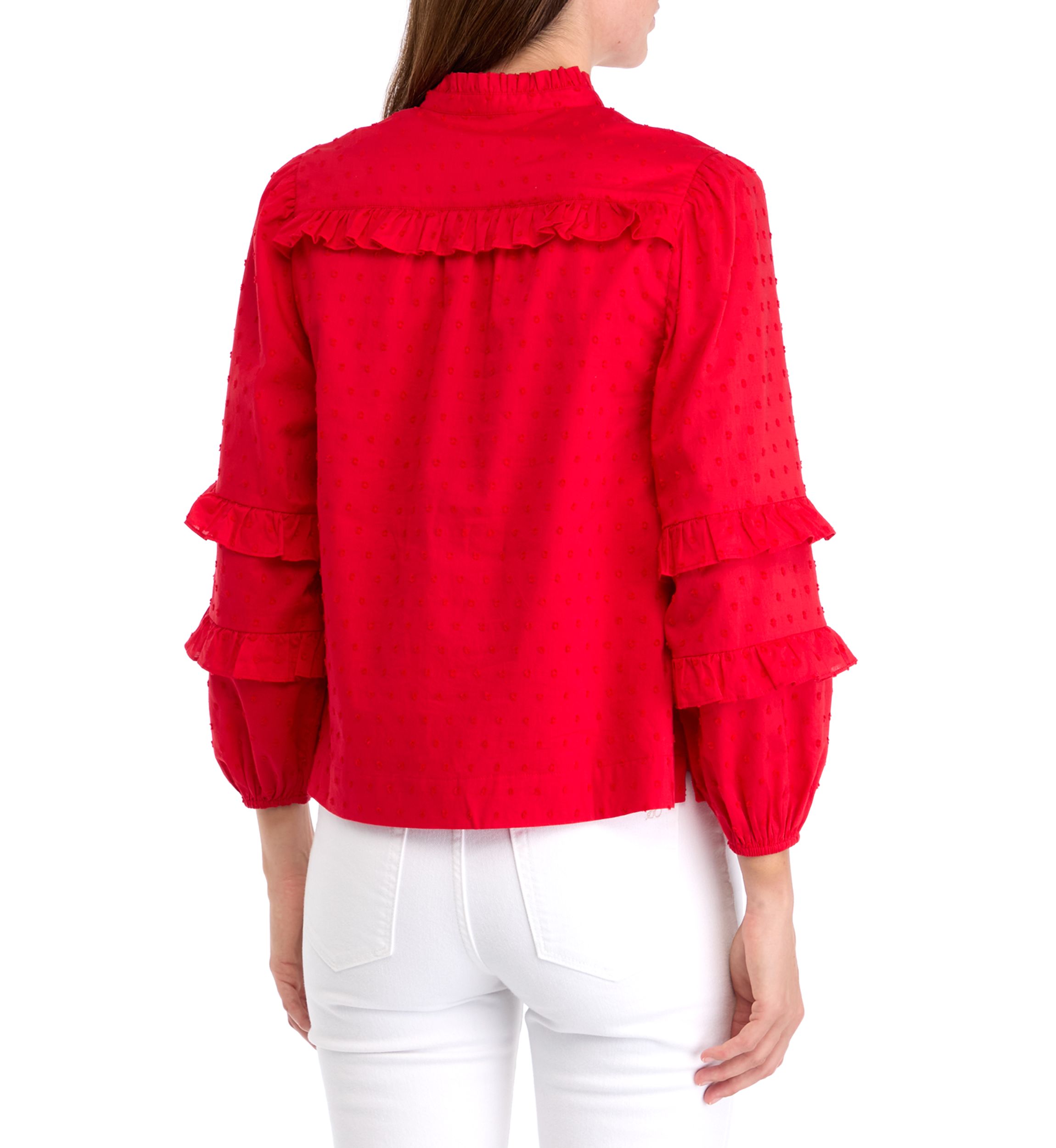 Petite Long Sleeve Ruffle Top