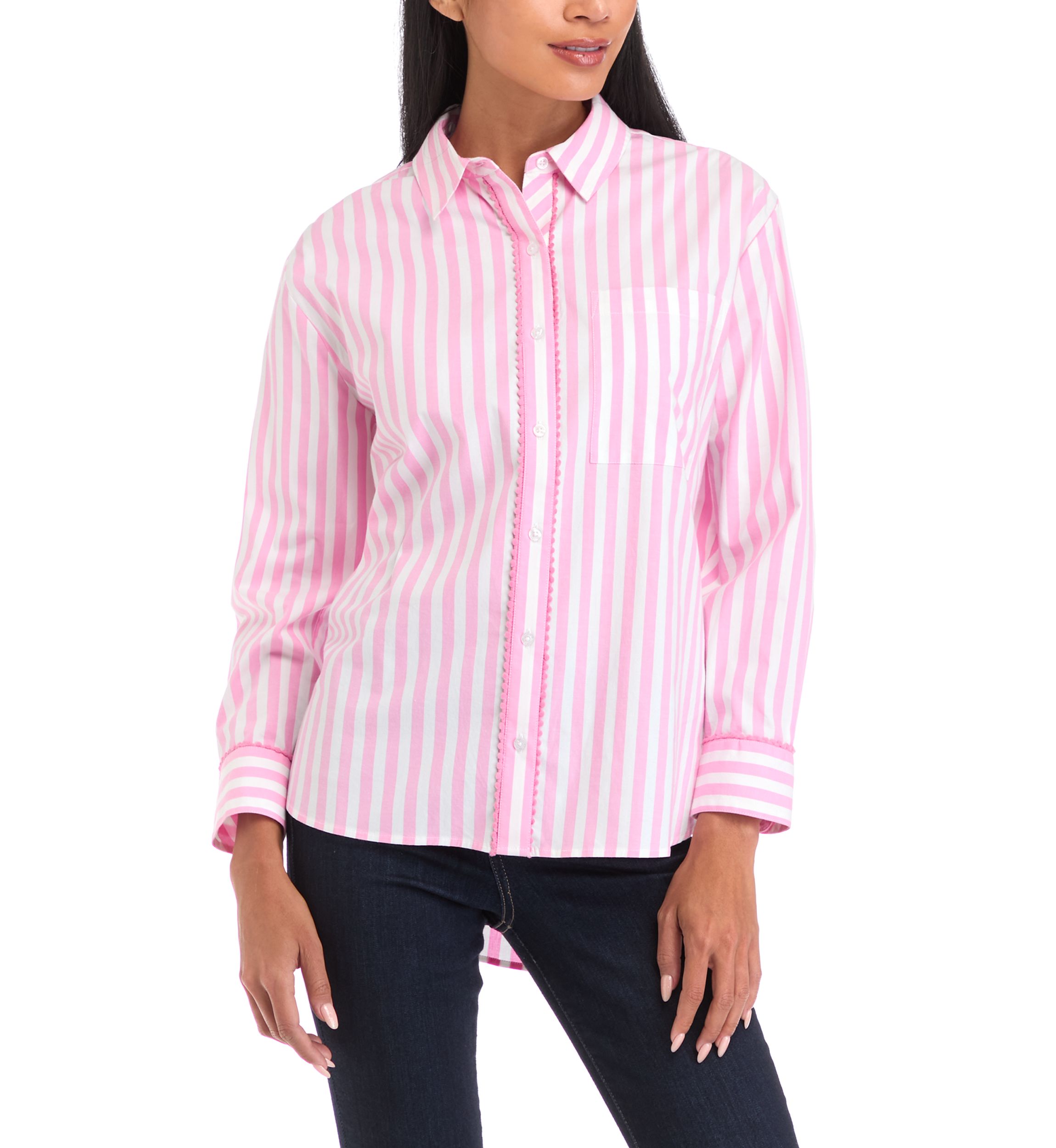 Petite Striped Button Down Shirt