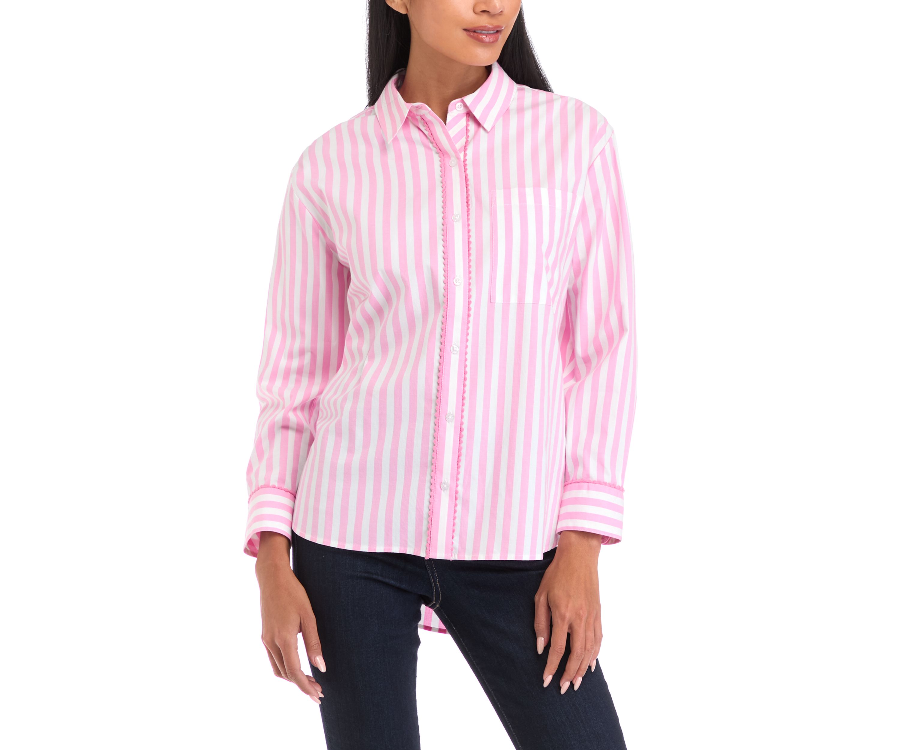 Petite Striped Button Down Shirt