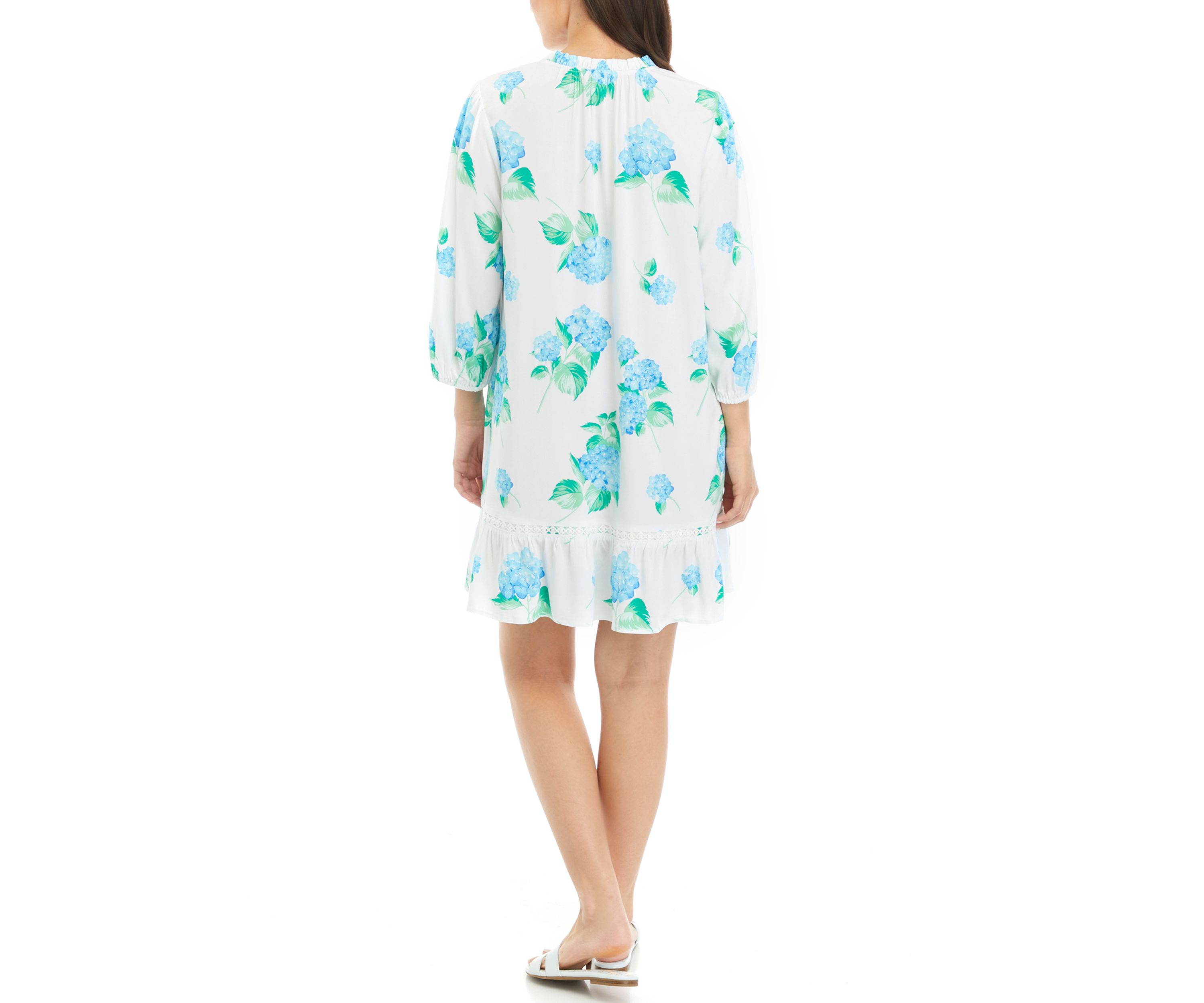 Petite Printed Ruffle Dress
