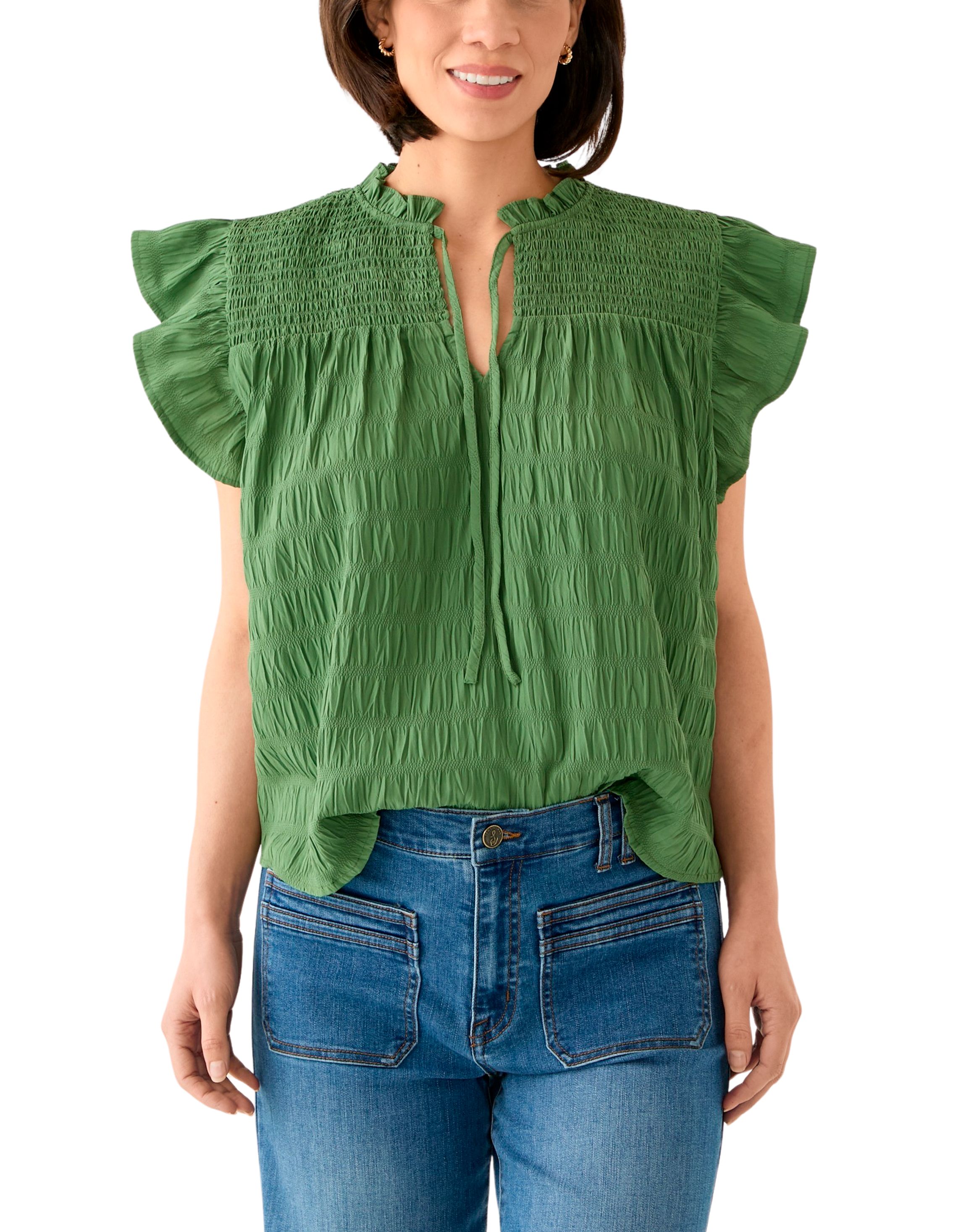 Petite Flutter Sleeve Top 