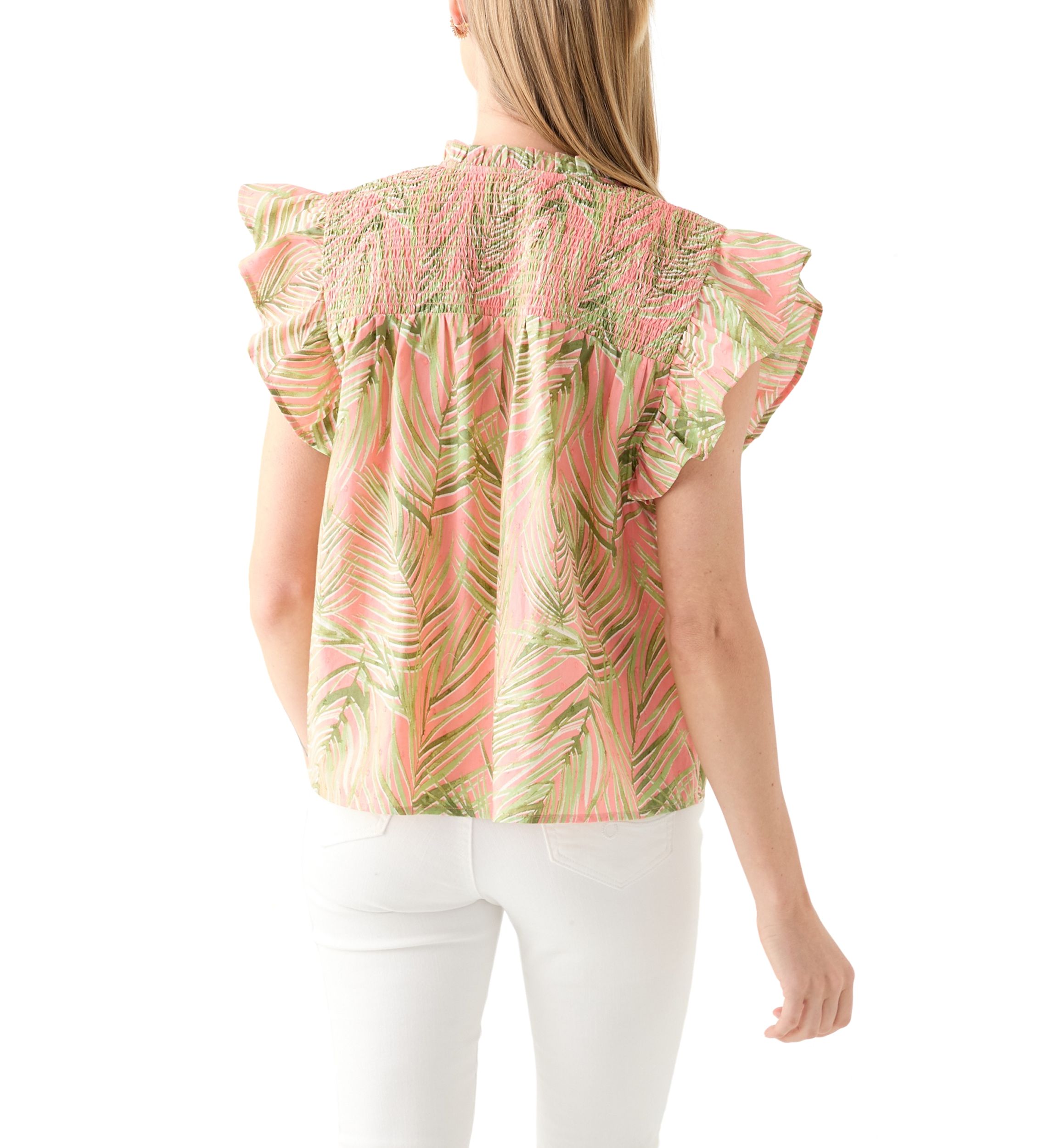 Petite Flutter Sleeve Printed Top 