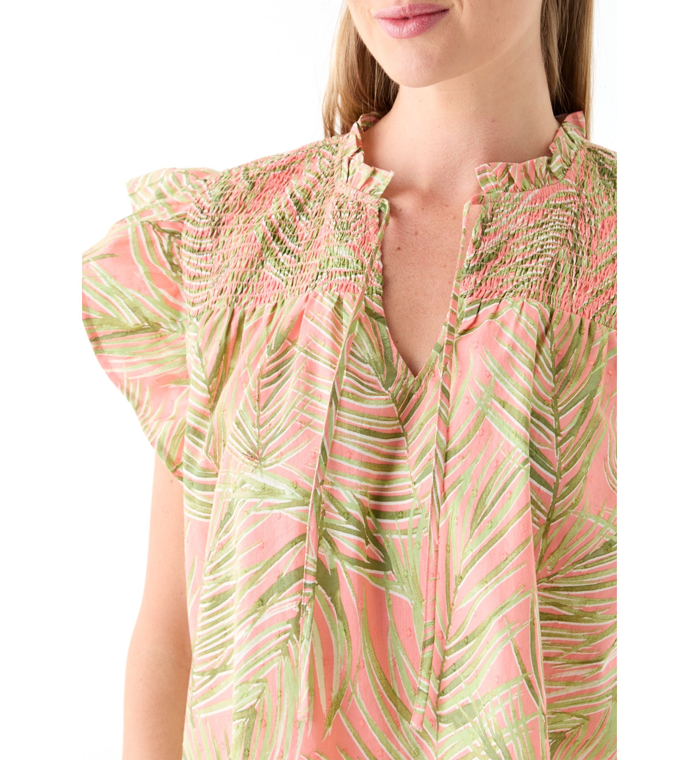 Petite Flutter Sleeve Printed Top 