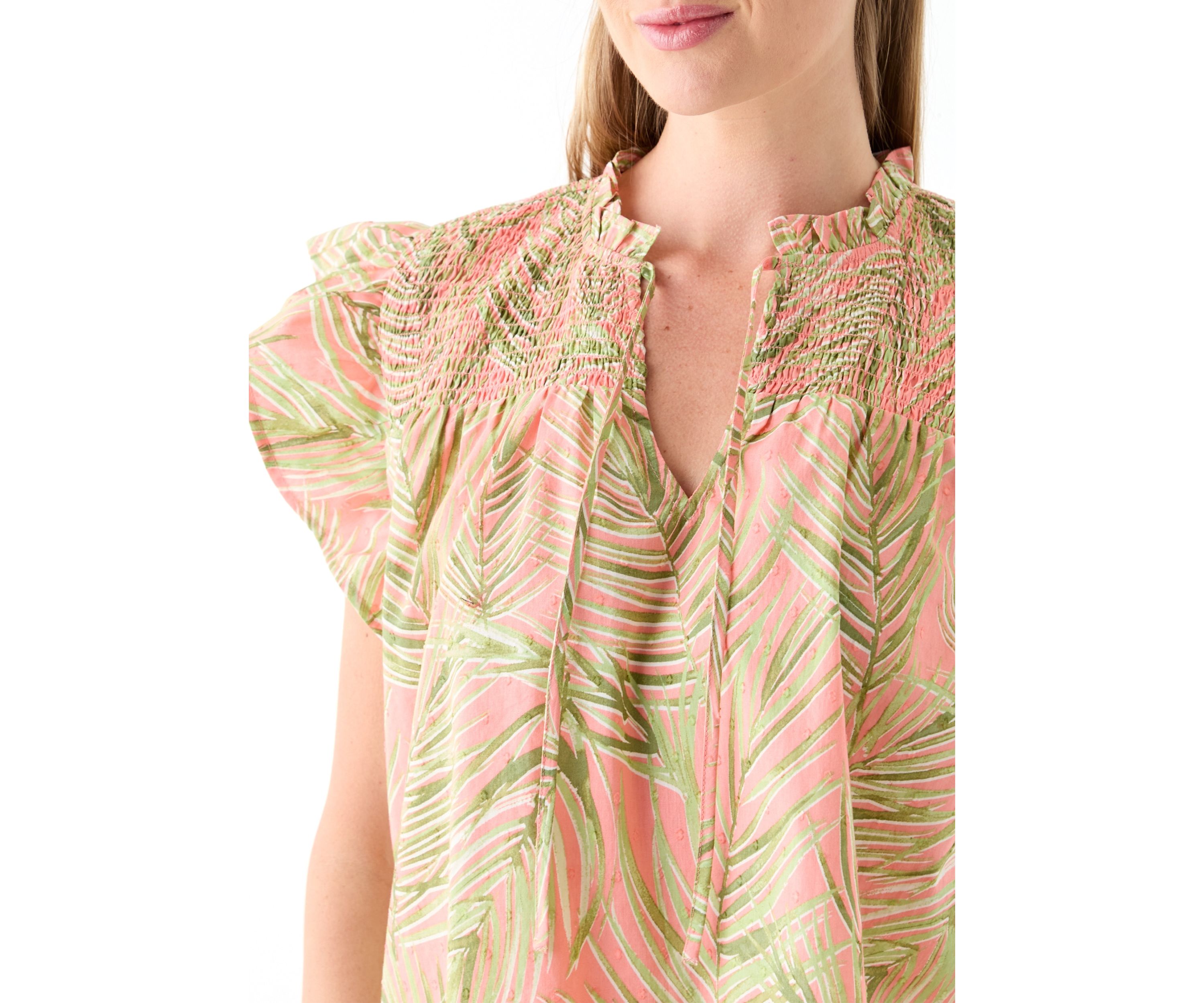 Petite Flutter Sleeve Printed Top 