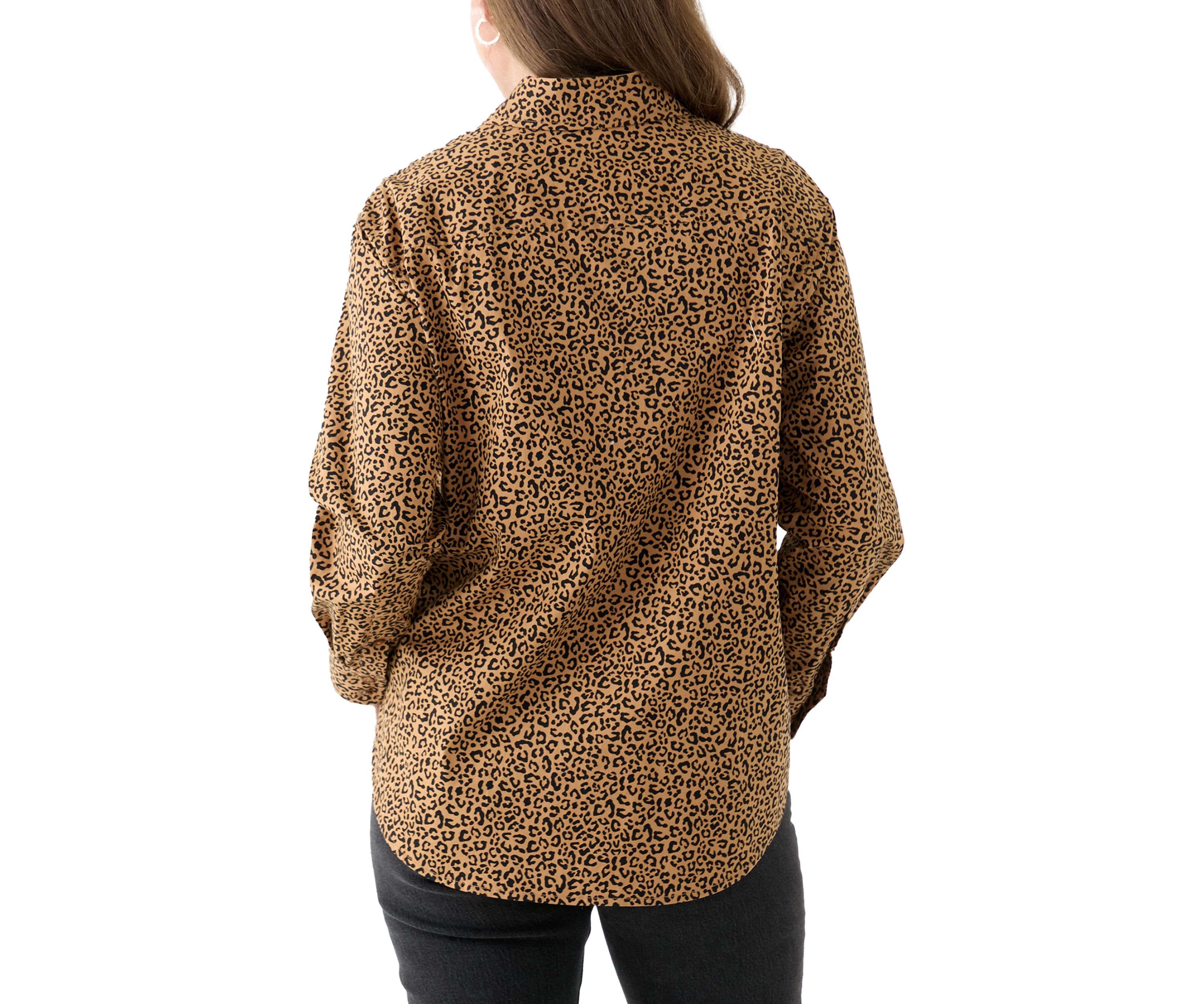 Petite Printed Boyfriend Shirt
