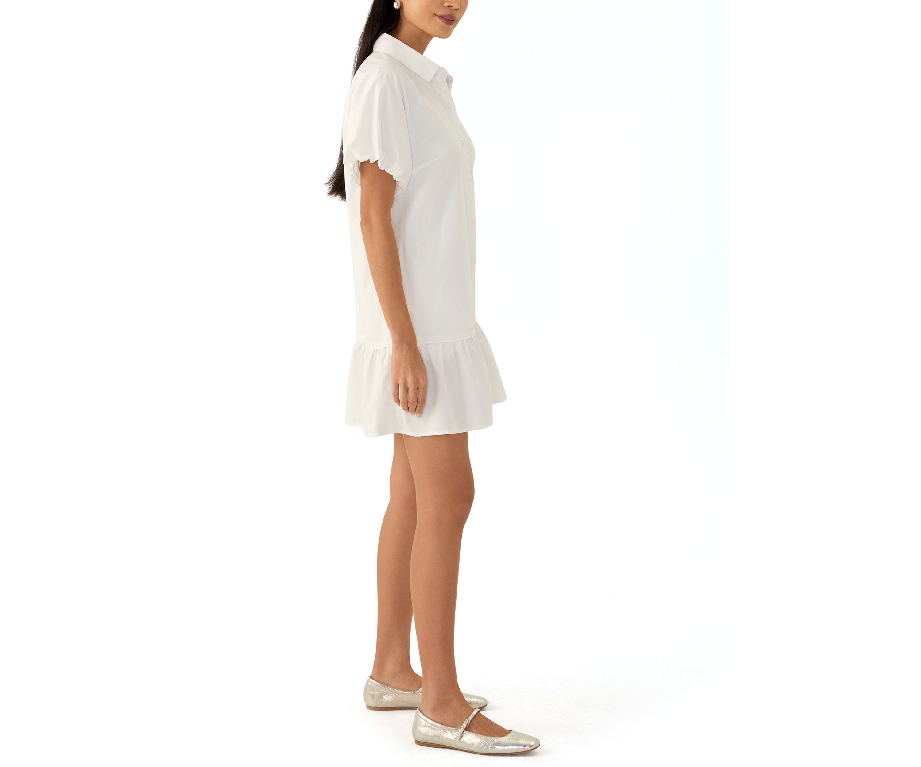 Petite Flounce Shirt Dress