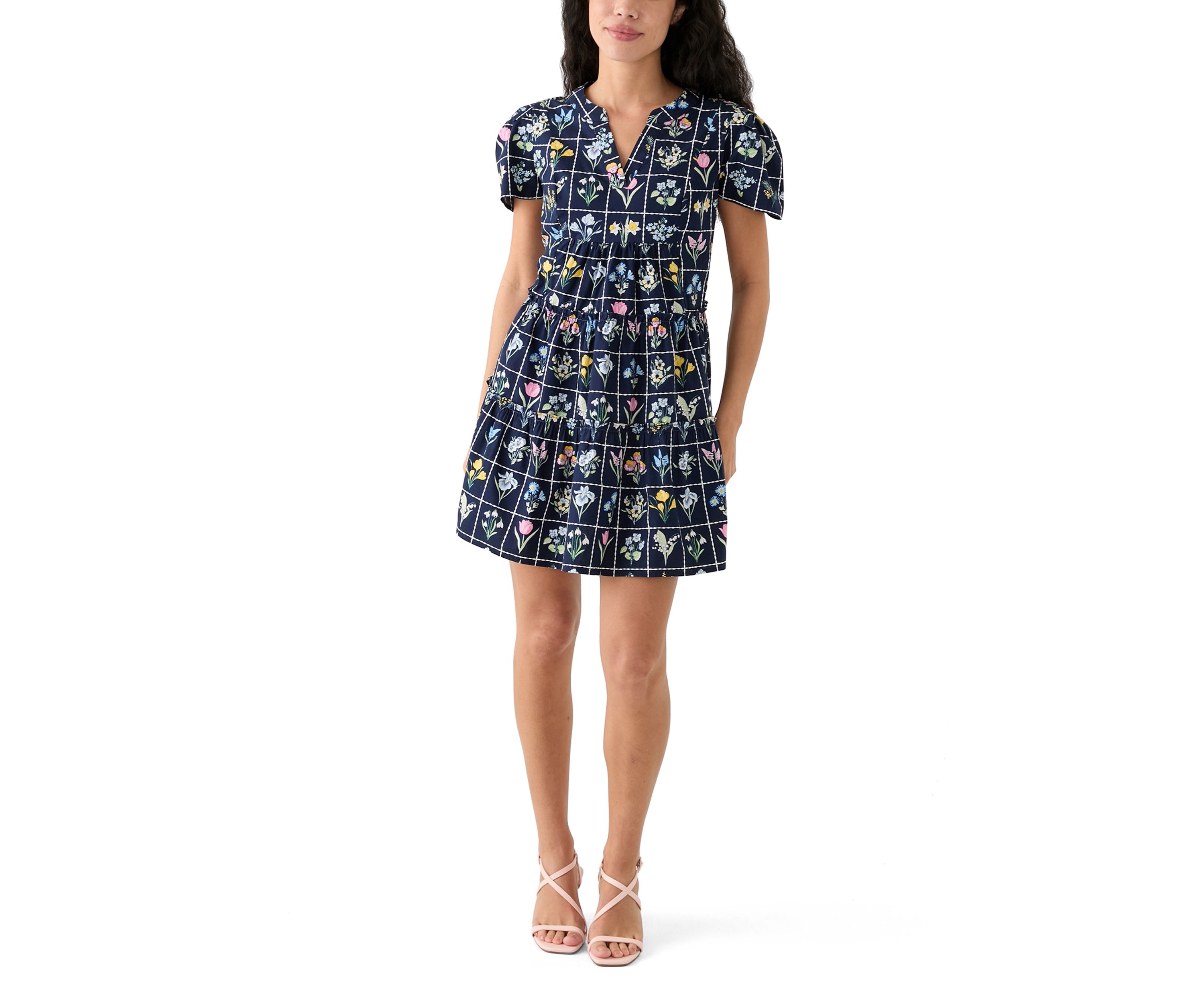 Petite Short Sleeve Tiered Dress
