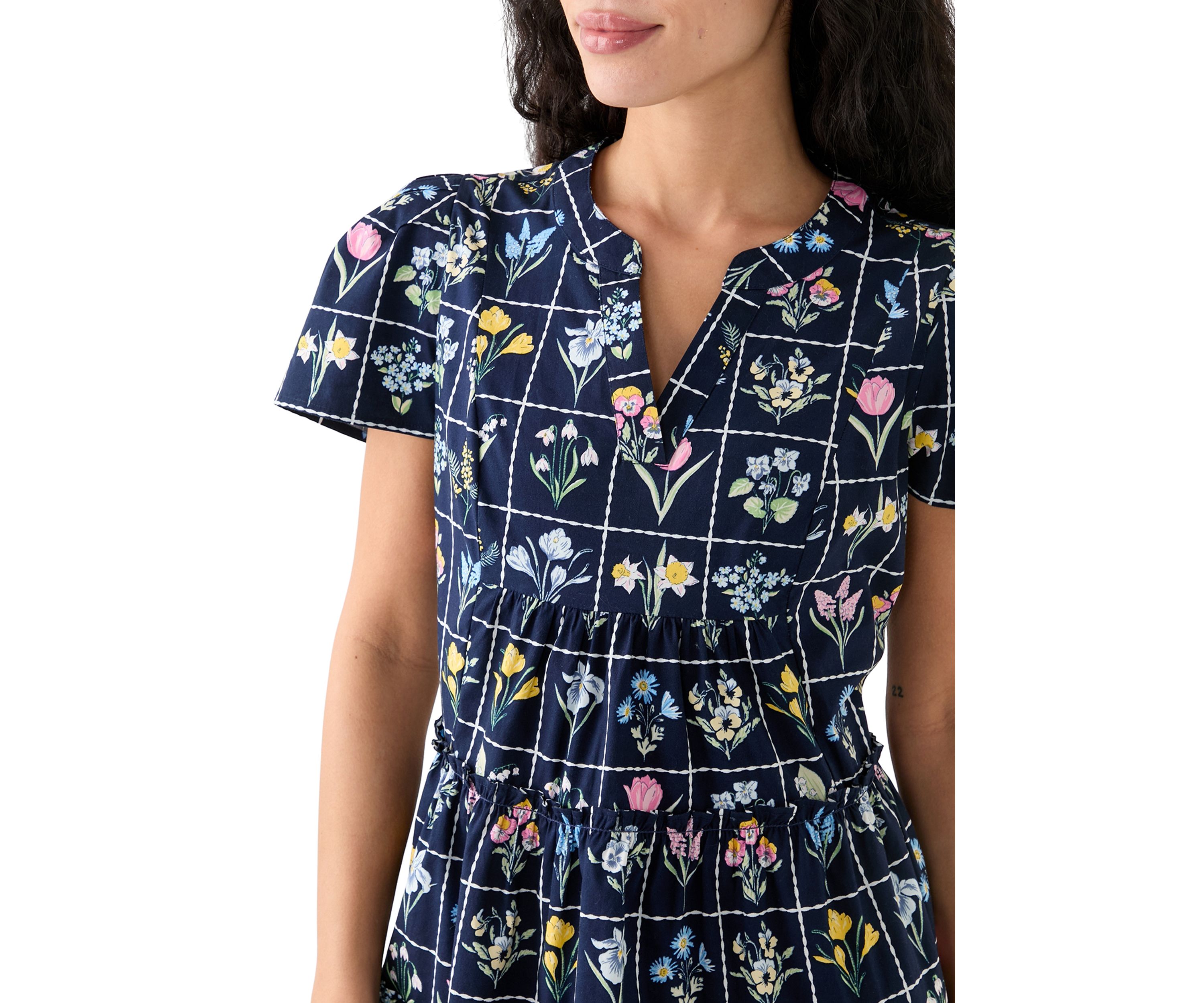 Petite Short Sleeve Tiered Dress