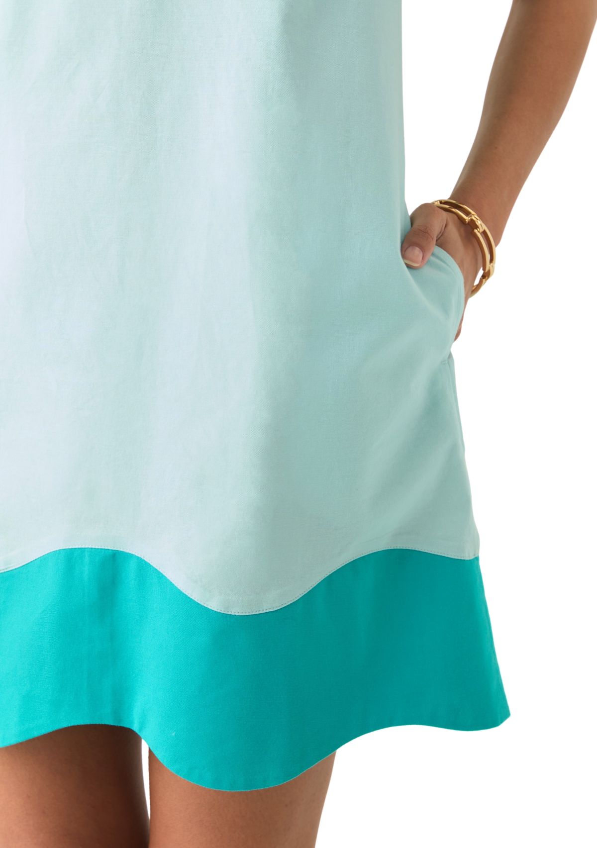 Petite Sleeveless Color Block Dress