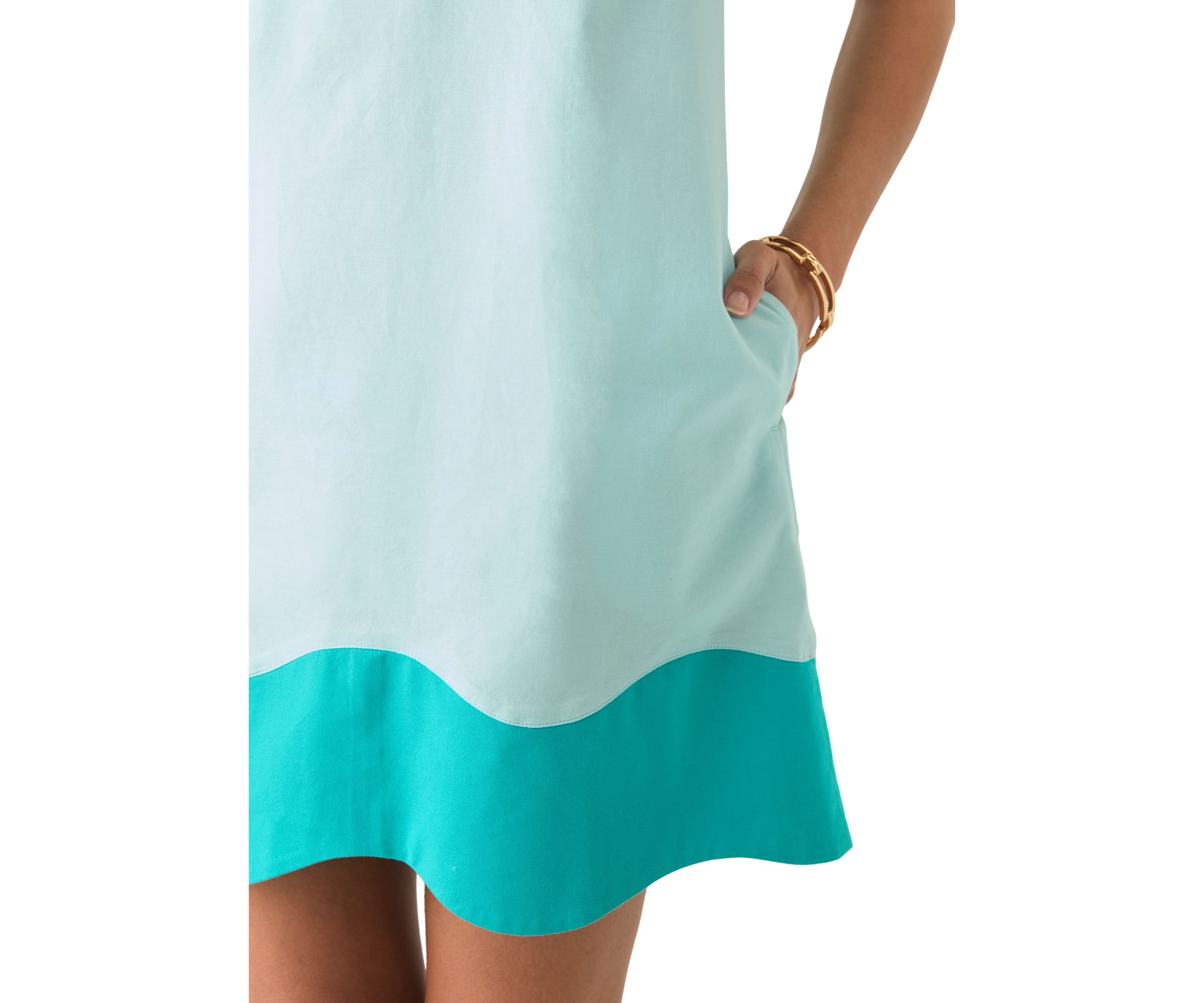 Petite Sleeveless Color Block Dress