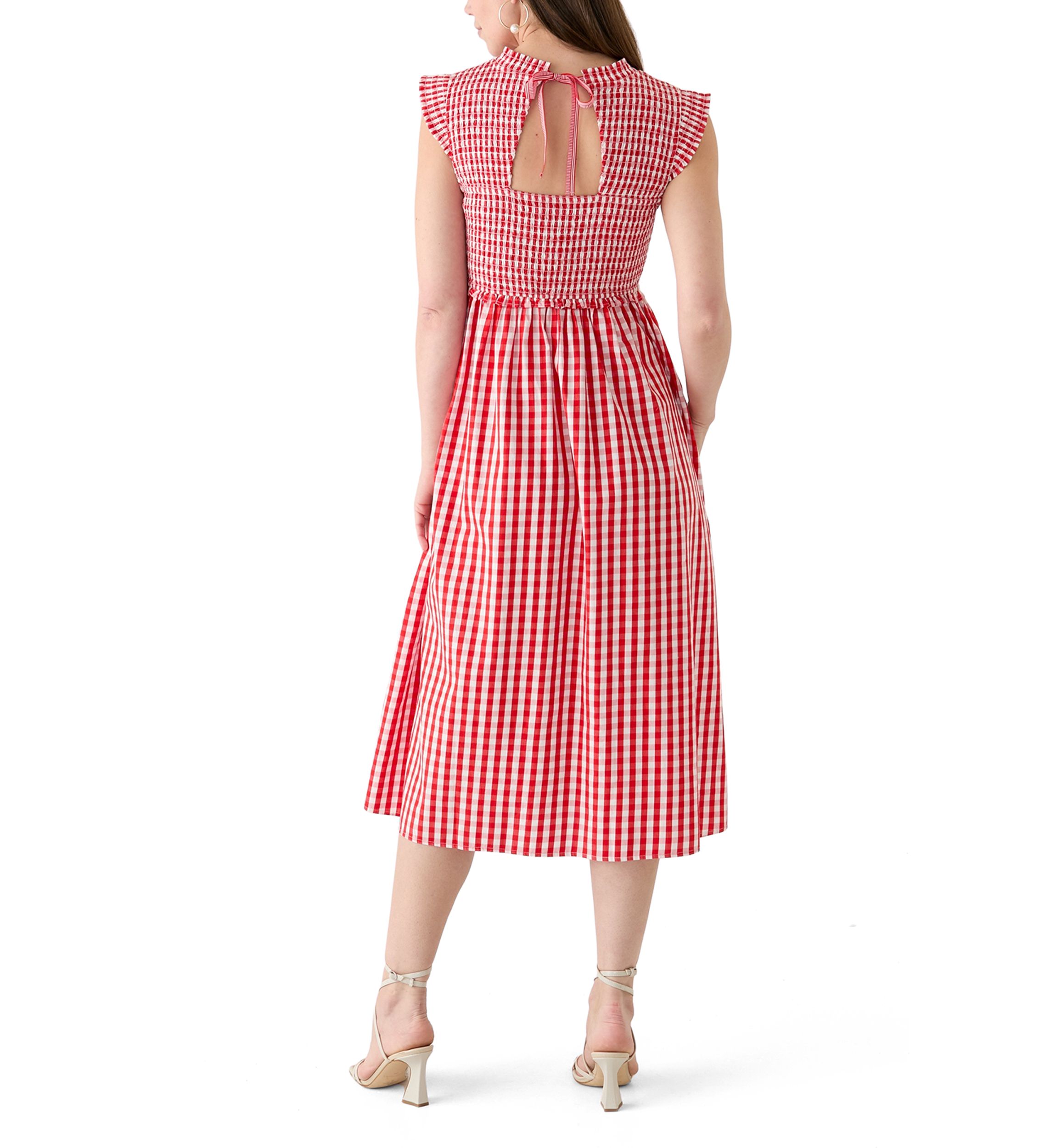 Petite Sleeveless Smocked Midi Dress 