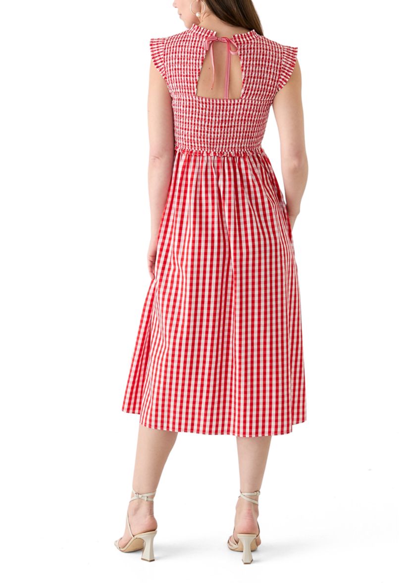 Petite Sleeveless Smocked Midi Dress 