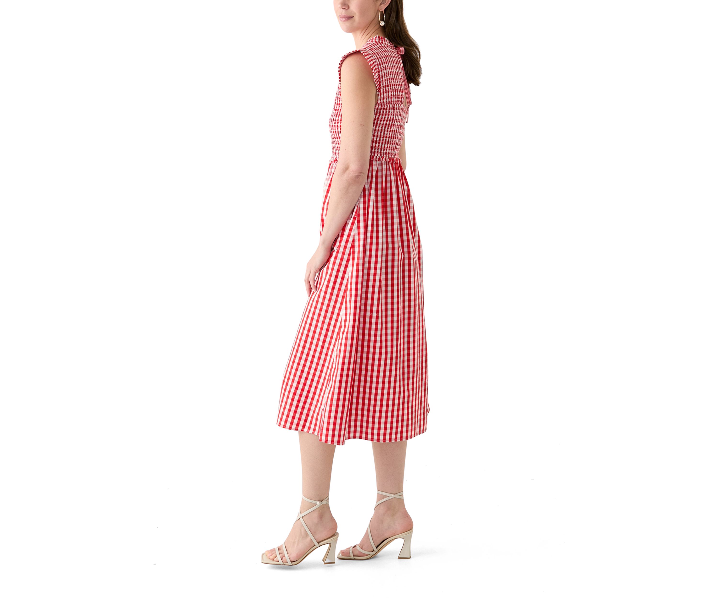 Petite Sleeveless Smocked Midi Dress 