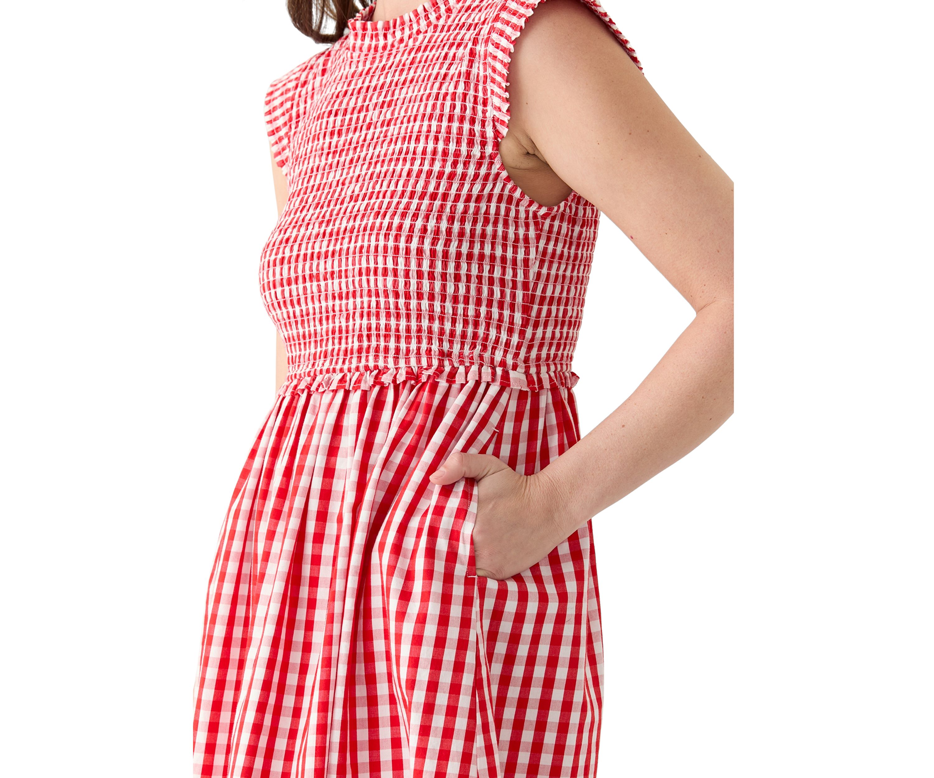 Petite Sleeveless Smocked Midi Dress 