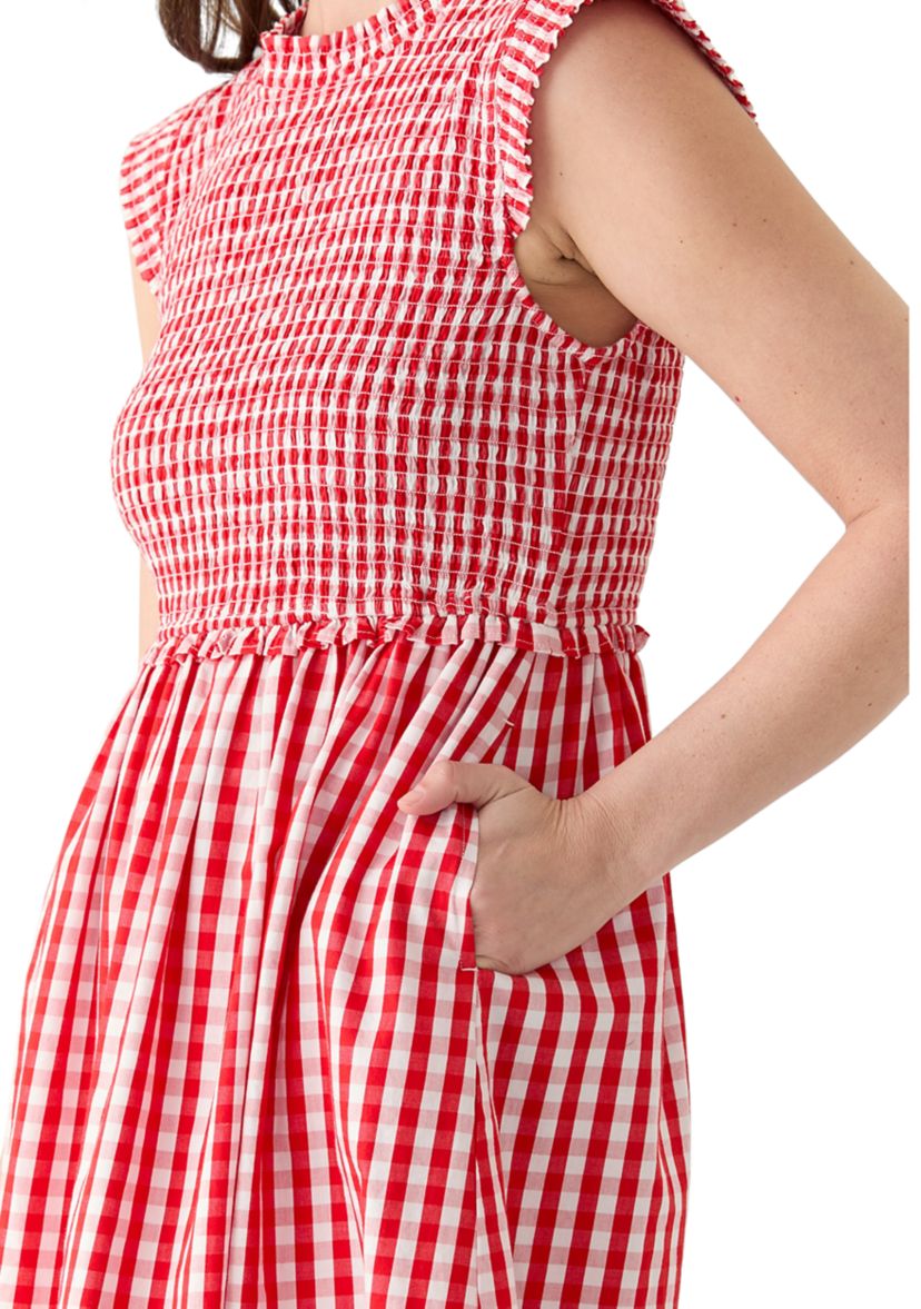 Petite Sleeveless Smocked Midi Dress 