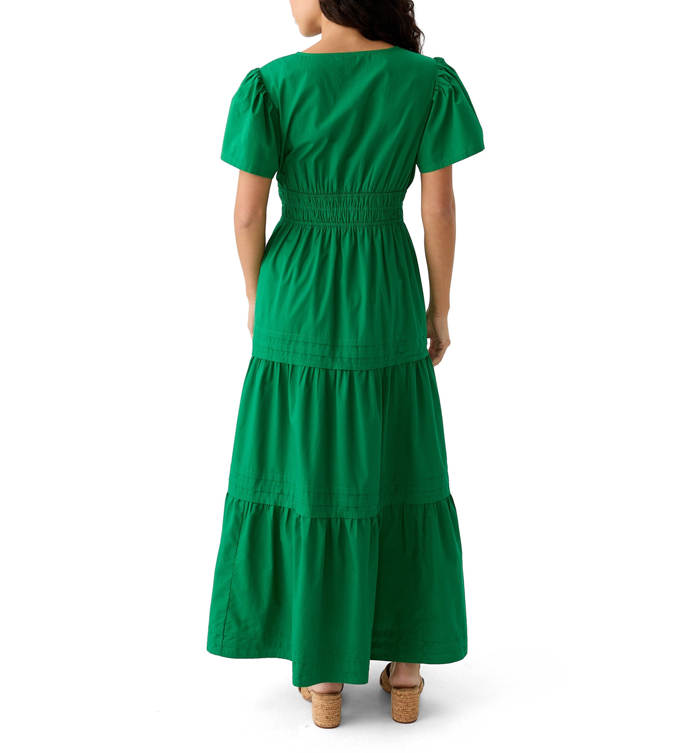 Petite Puff Sleeve Tiered Maxi Dress