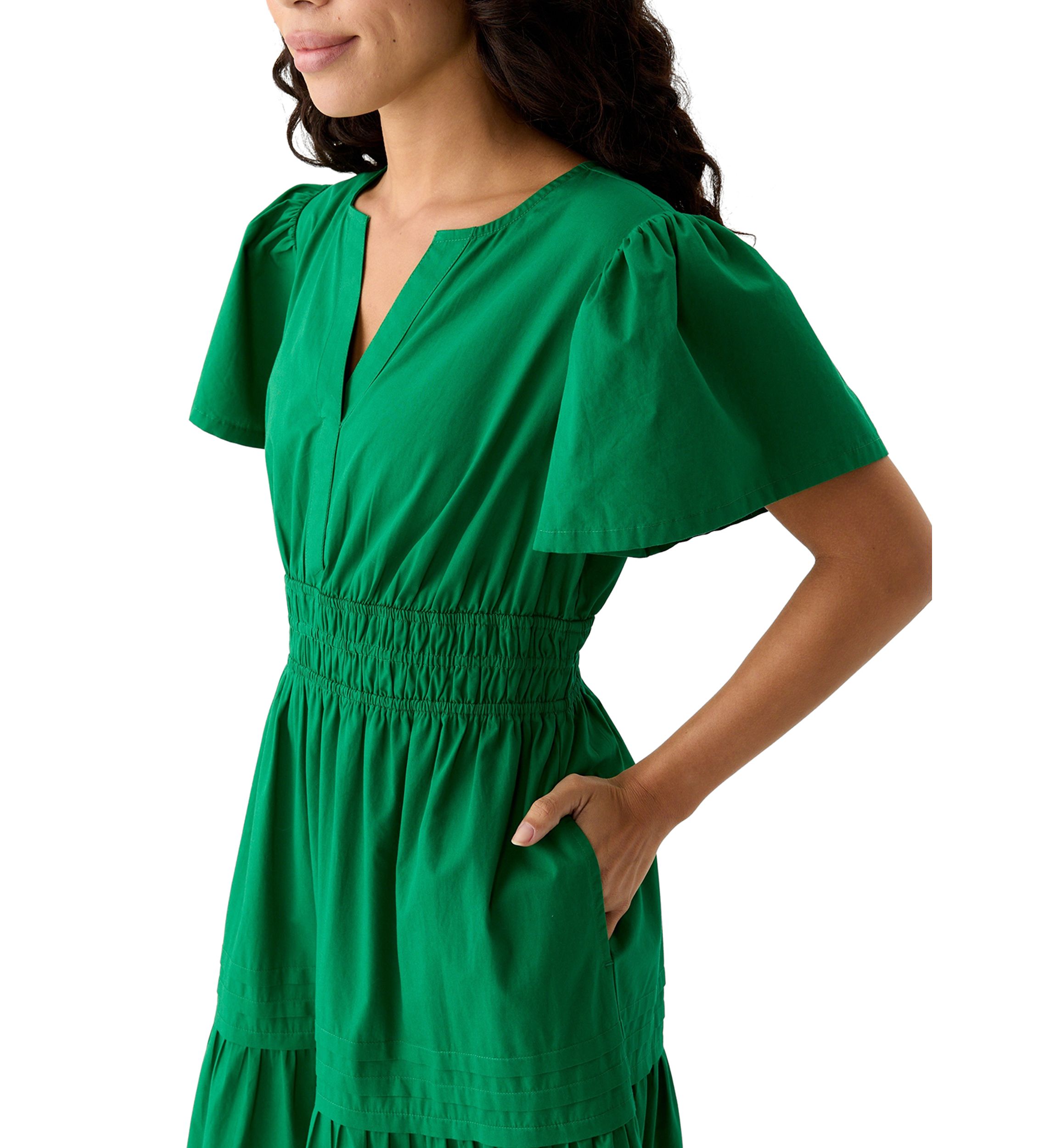 Petite Puff Sleeve Tiered Maxi Dress