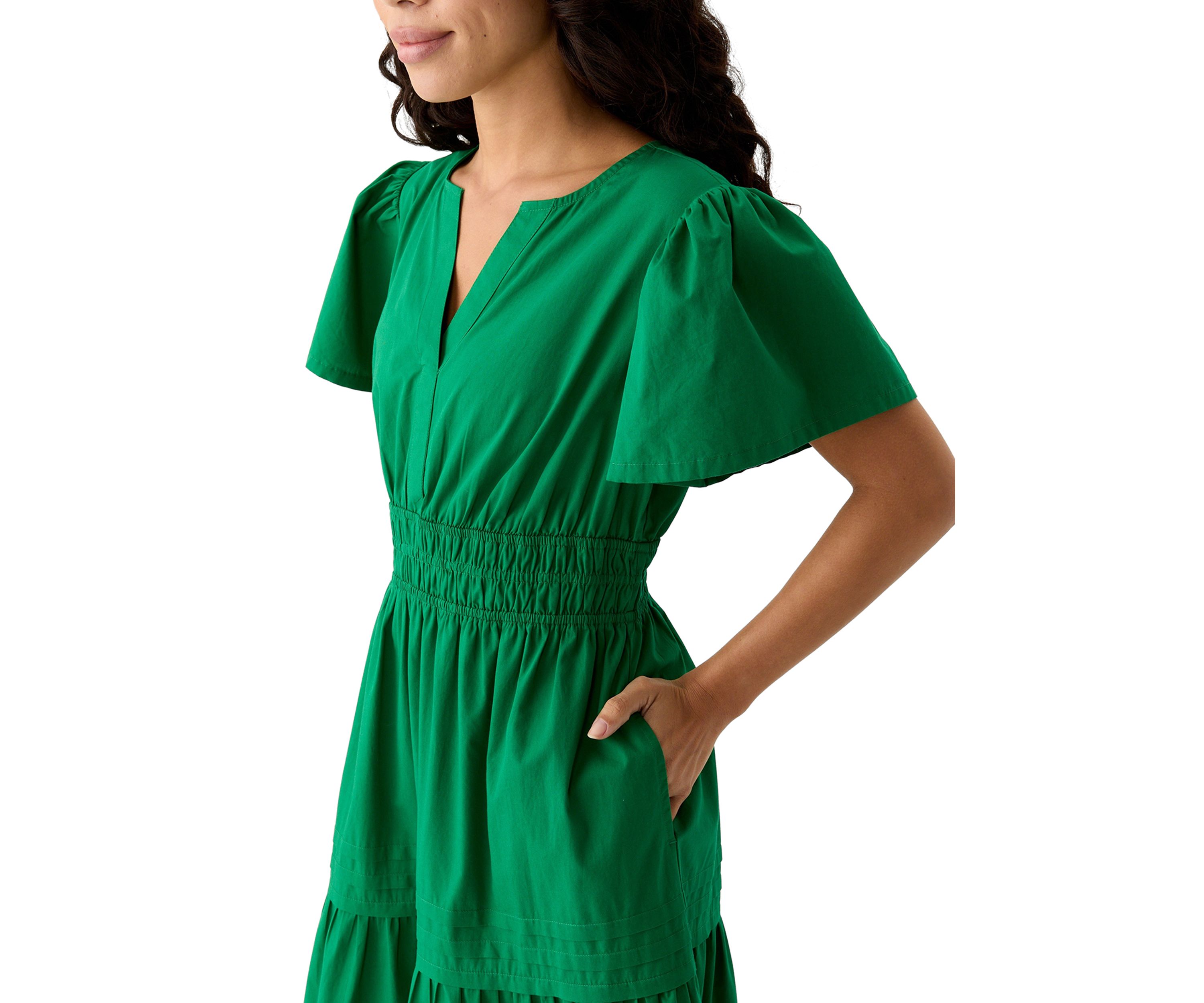 Petite Puff Sleeve Tiered Maxi Dress