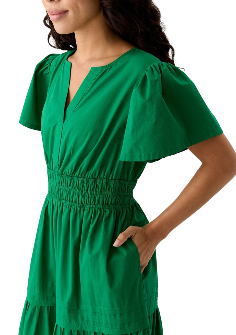 Petite Puff Sleeve Tiered Maxi Dress