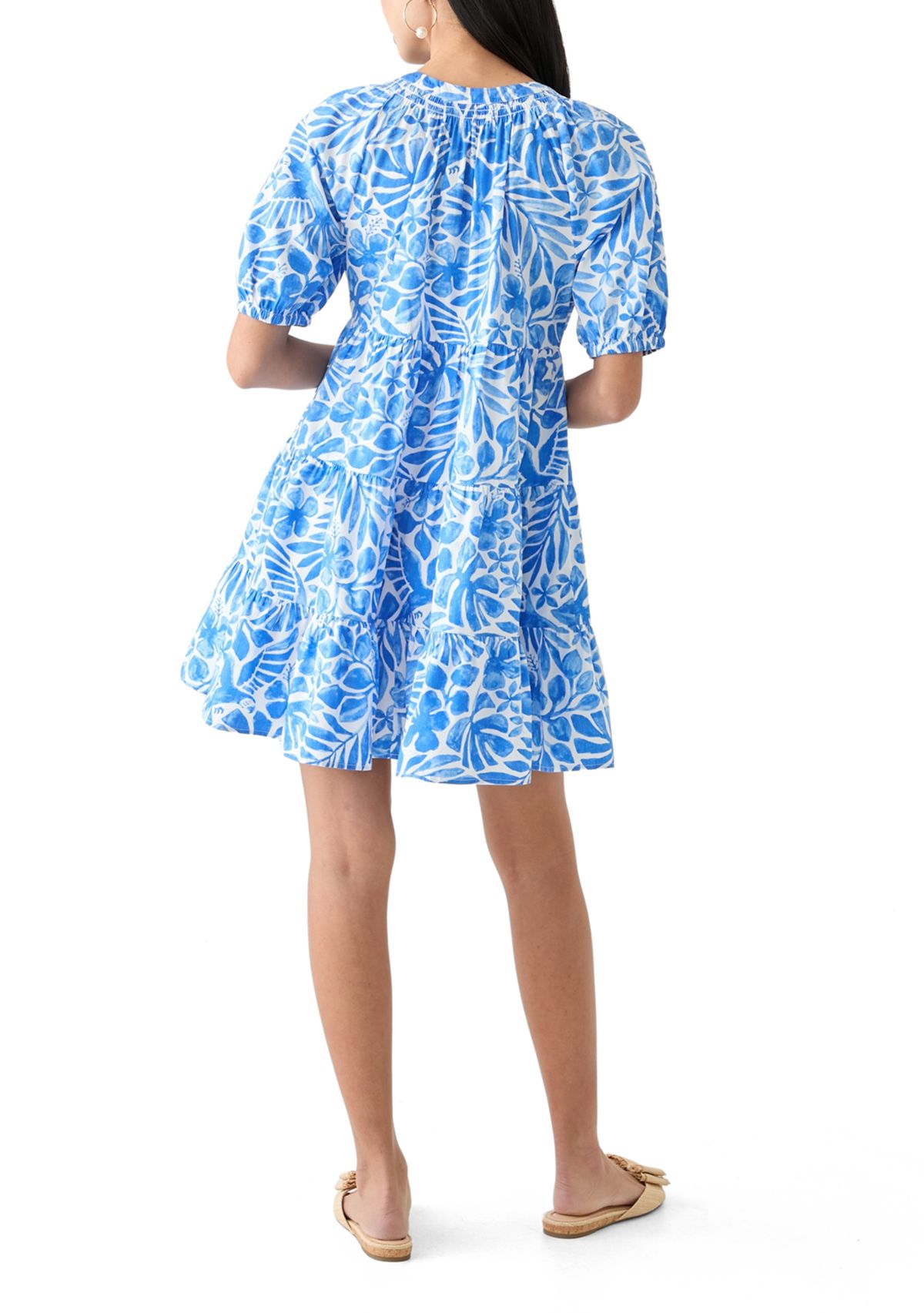 Petite Puff Sleeve Peasant Dress