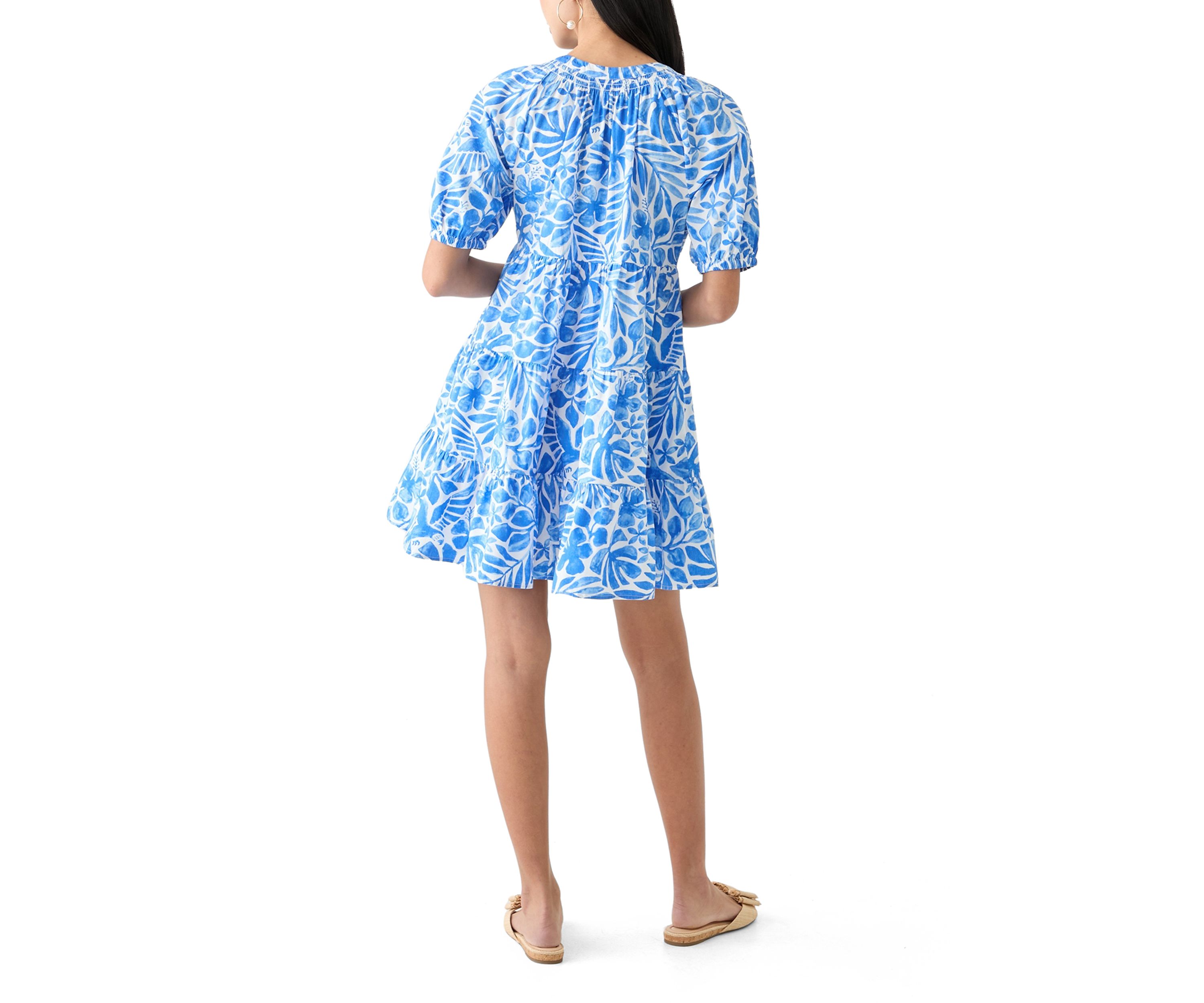 Petite Puff Sleeve Peasant Dress
