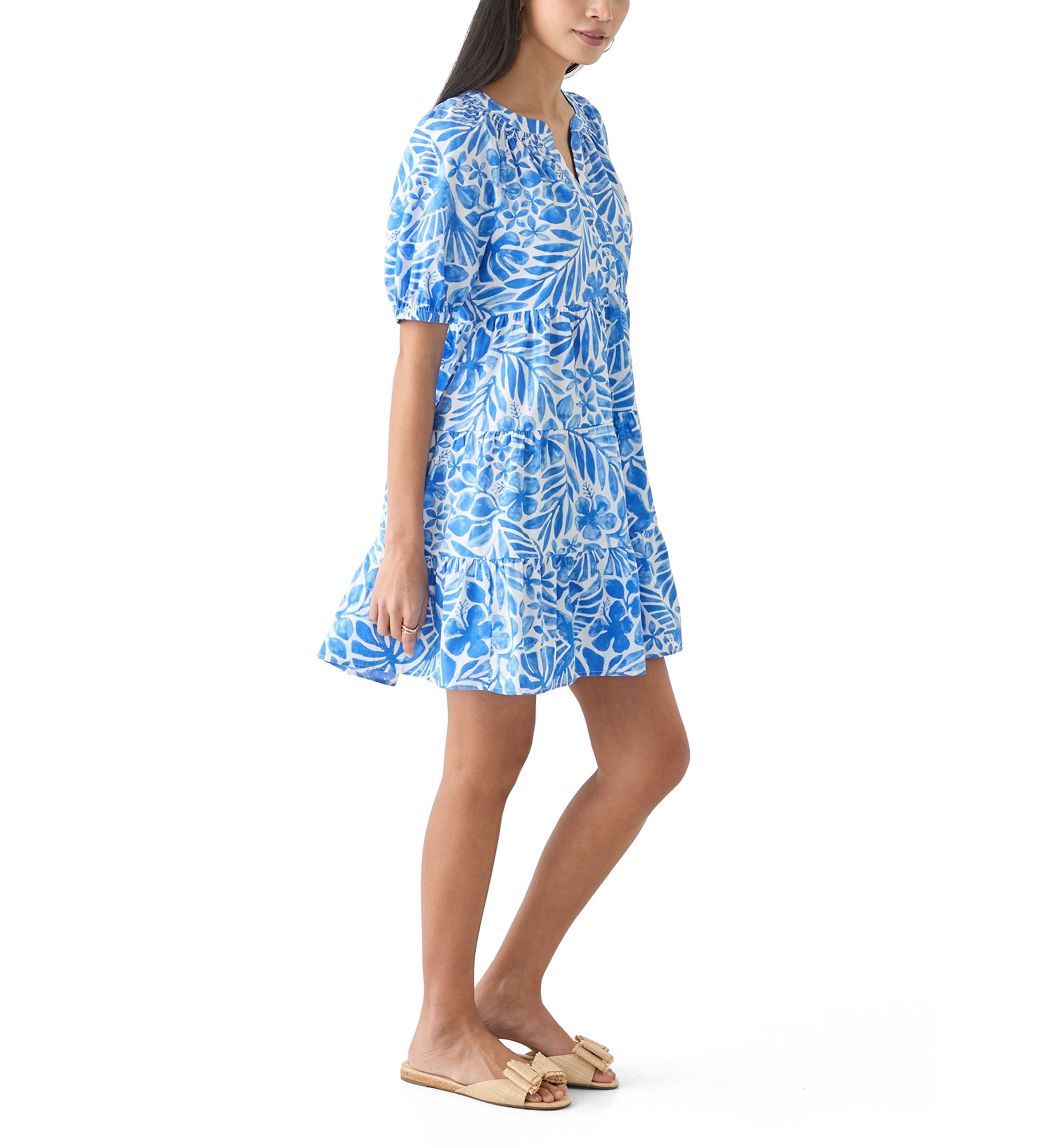 Petite Puff Sleeve Peasant Dress