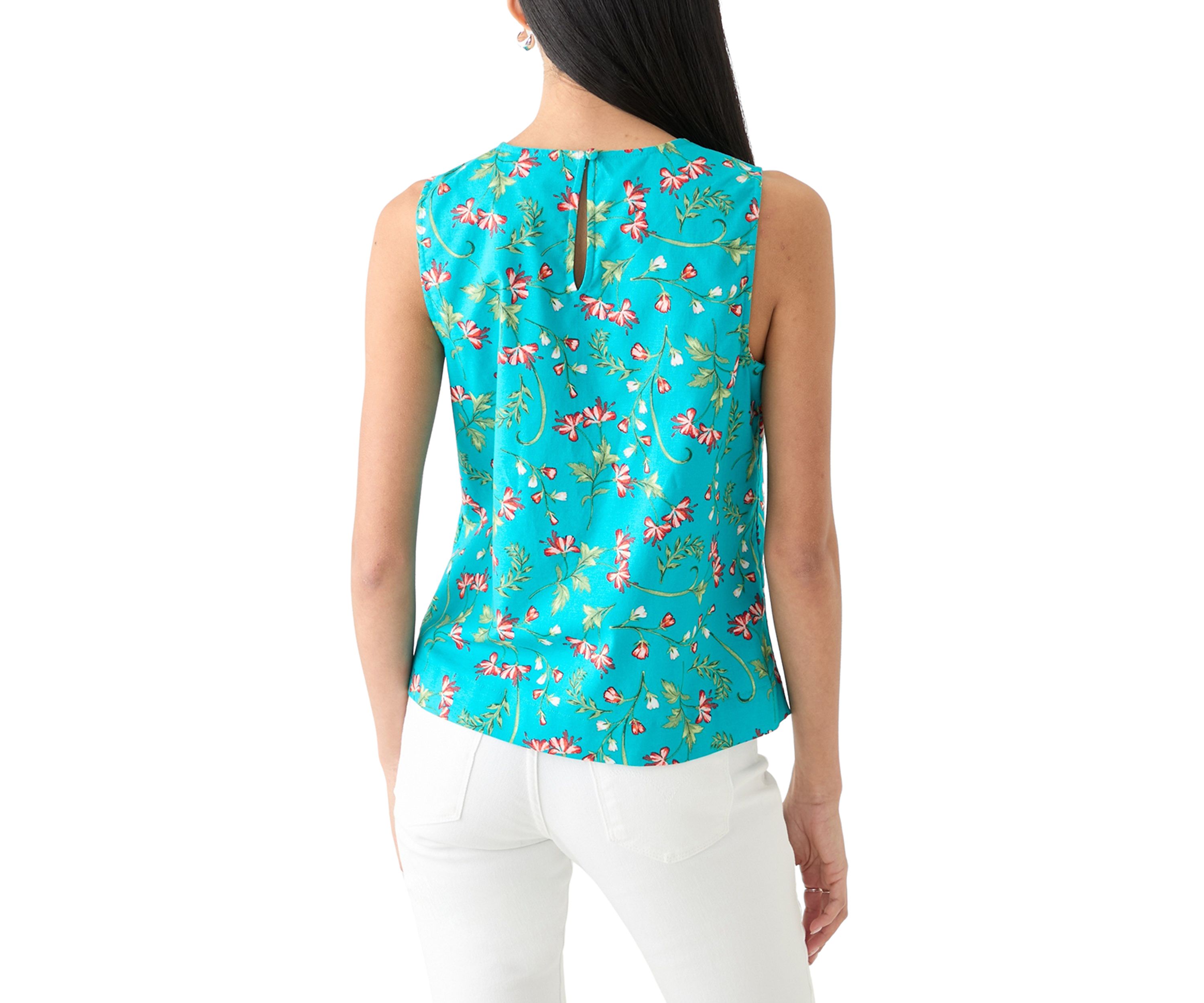 Petite Sleeveless Printed A-Line Top 