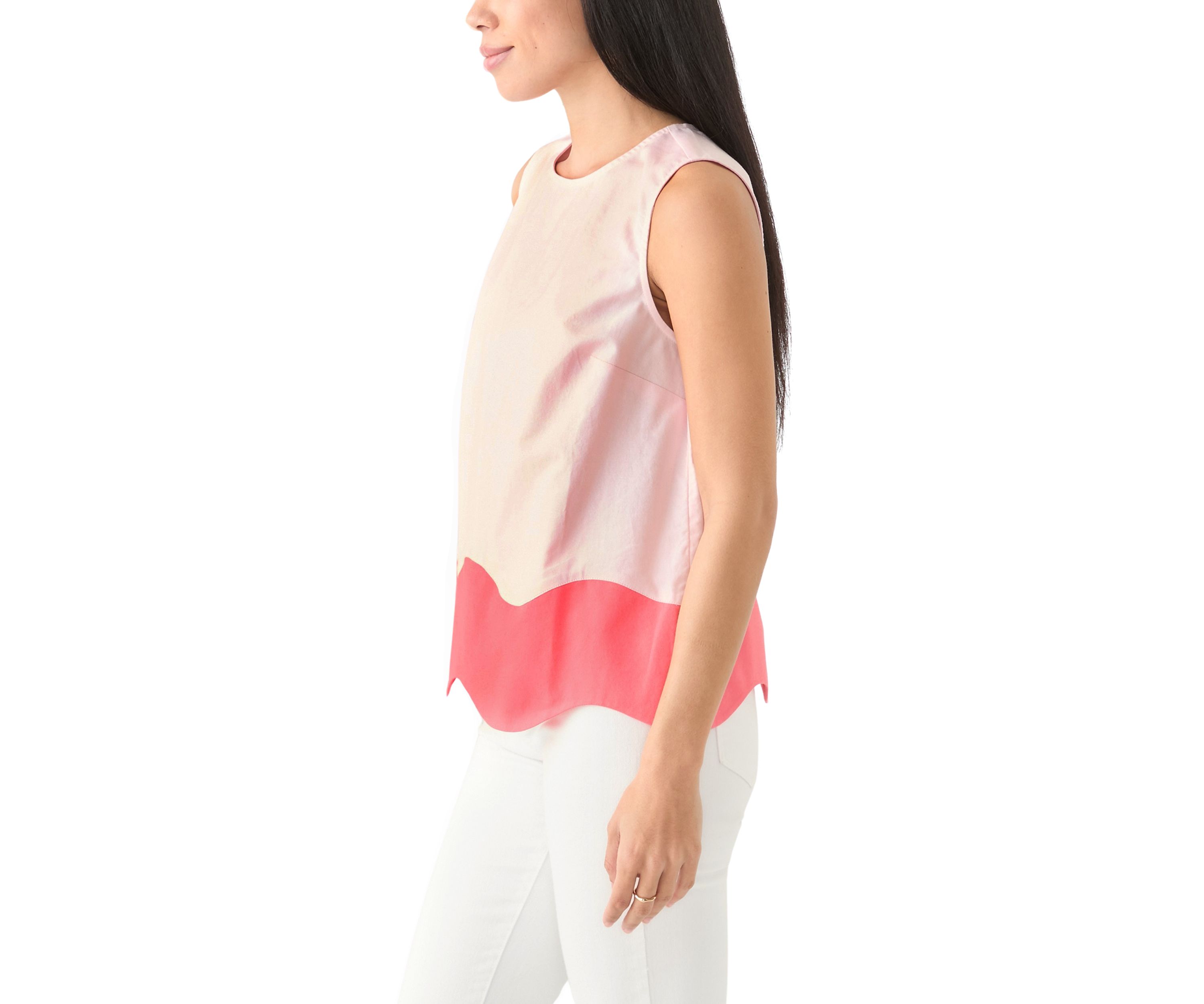 Petite Scallop Trim Top