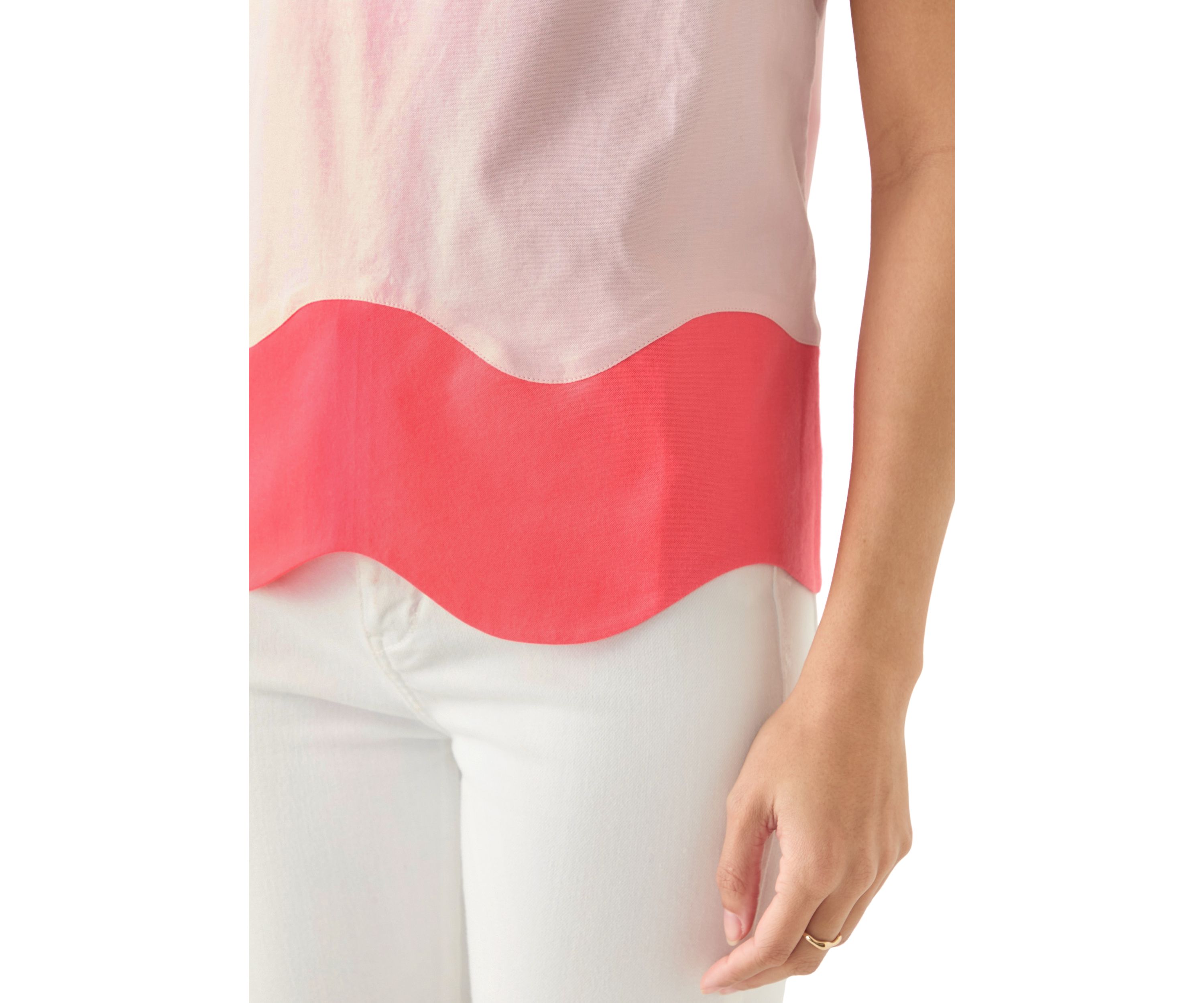 Petite Scallop Trim Top