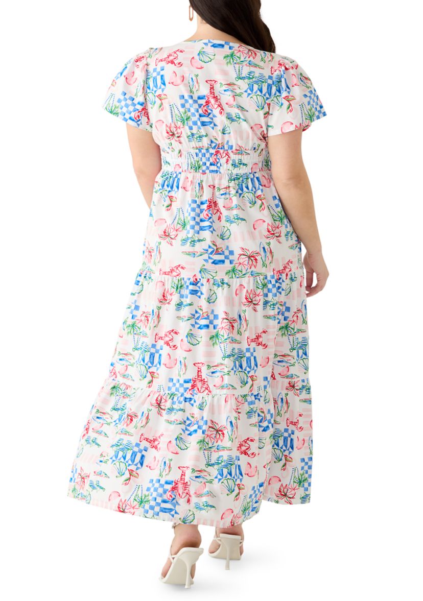 off shoulder beach dress Petal and Pup Women's Harriet Off Shoulder Maxi Dress