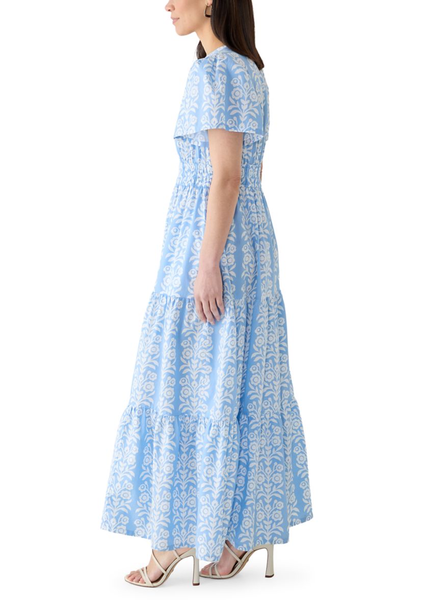 Petite Short Sleeve Waisted Midi Dress
