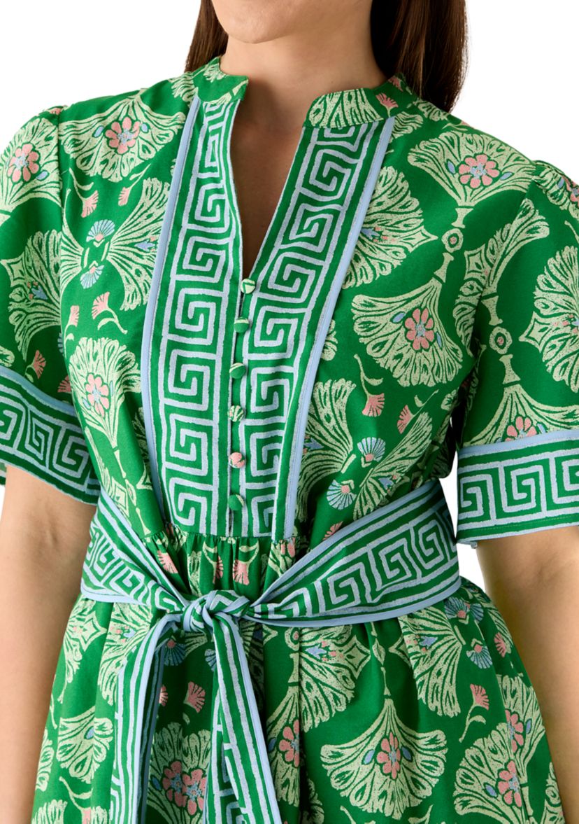 green emerald velvet dress Hope & Ivy Briony Wrap Dress Green and Blue main image 0