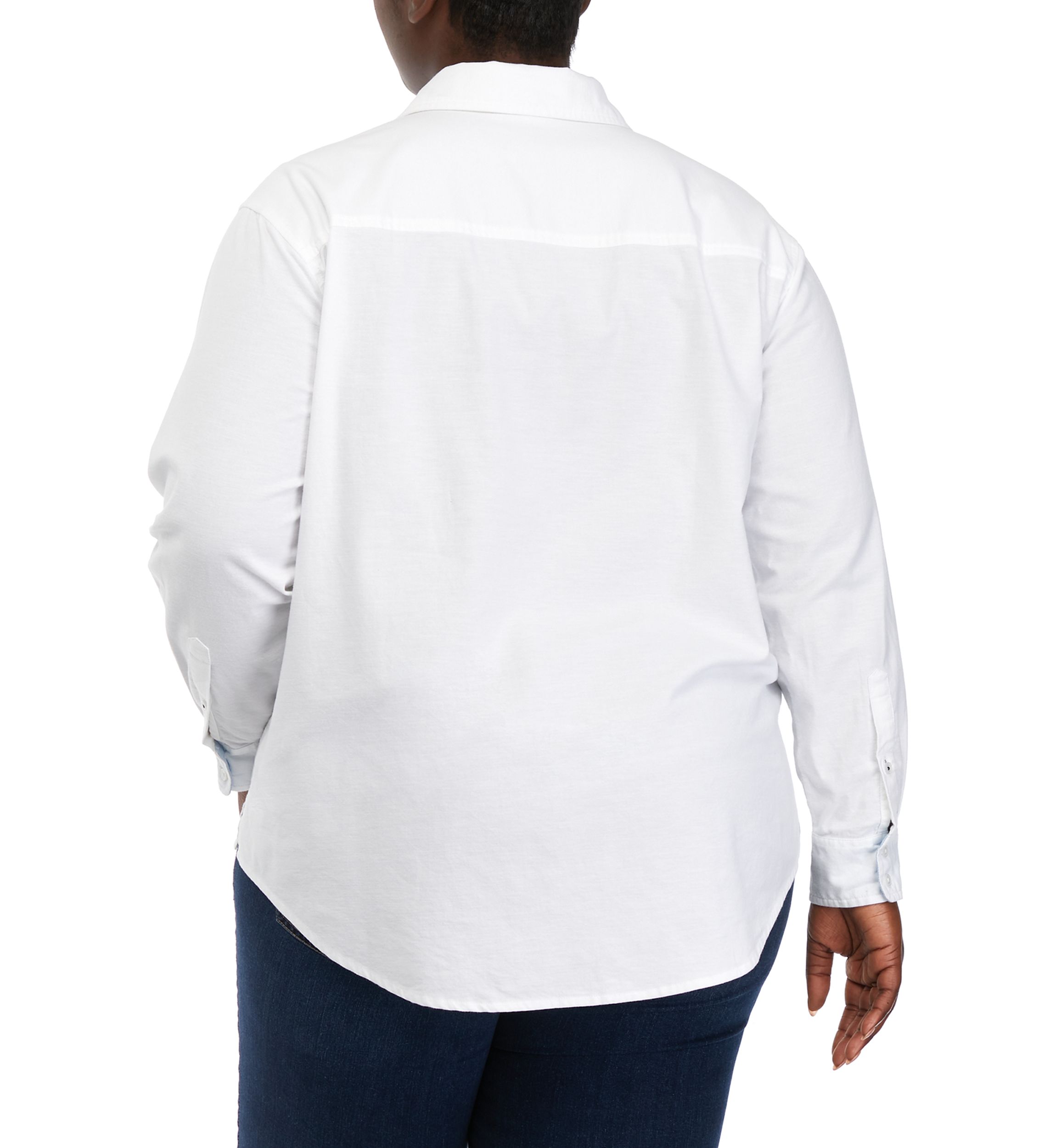 Plus Size Long Sleeve Oxford Boyfriend Shirt