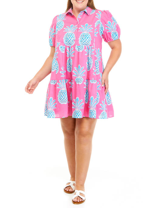 Crown & Ivy™ Plus Size Puff Sleeve Dress