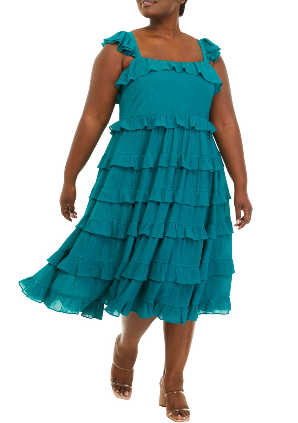 Plus Size Tiered Ruffle Dress