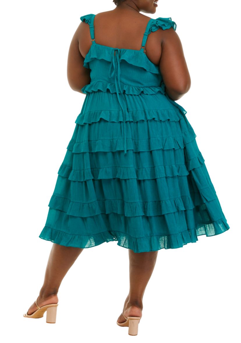 Plus Size Tiered Ruffle Dress
