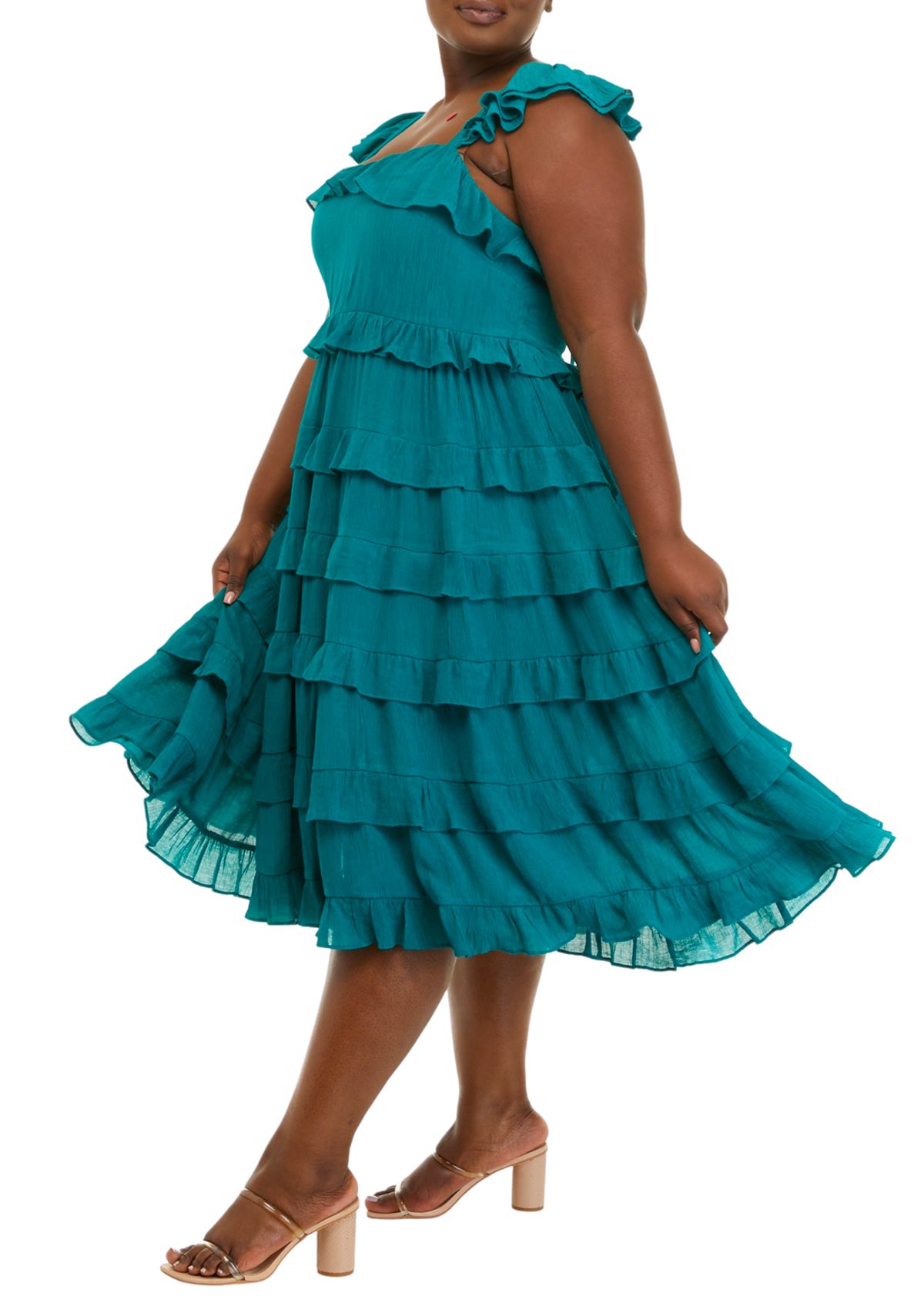 Plus Size Tiered Ruffle Dress