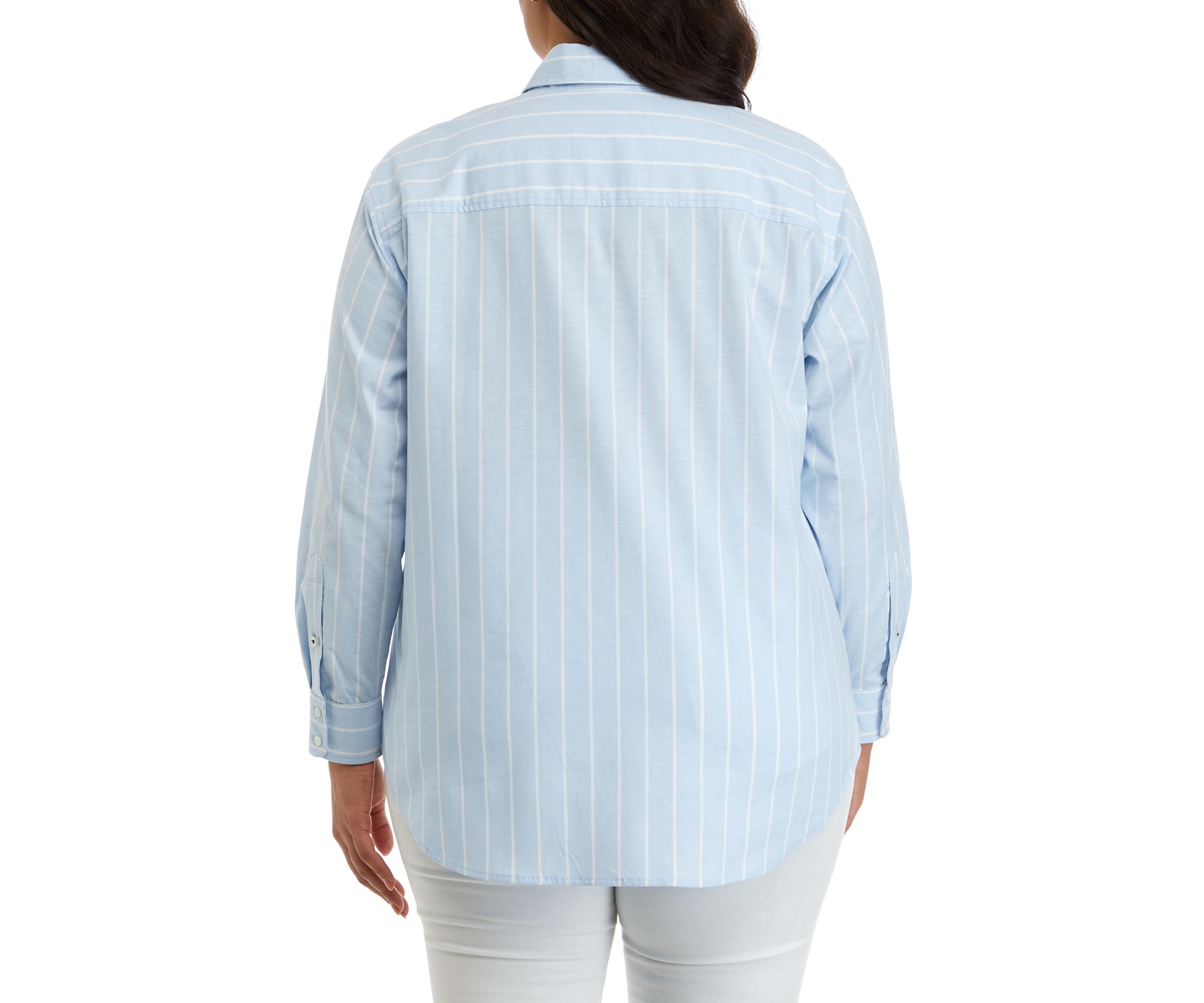 Plus Size Long Sleeve Oxford Boyfriend Shirt