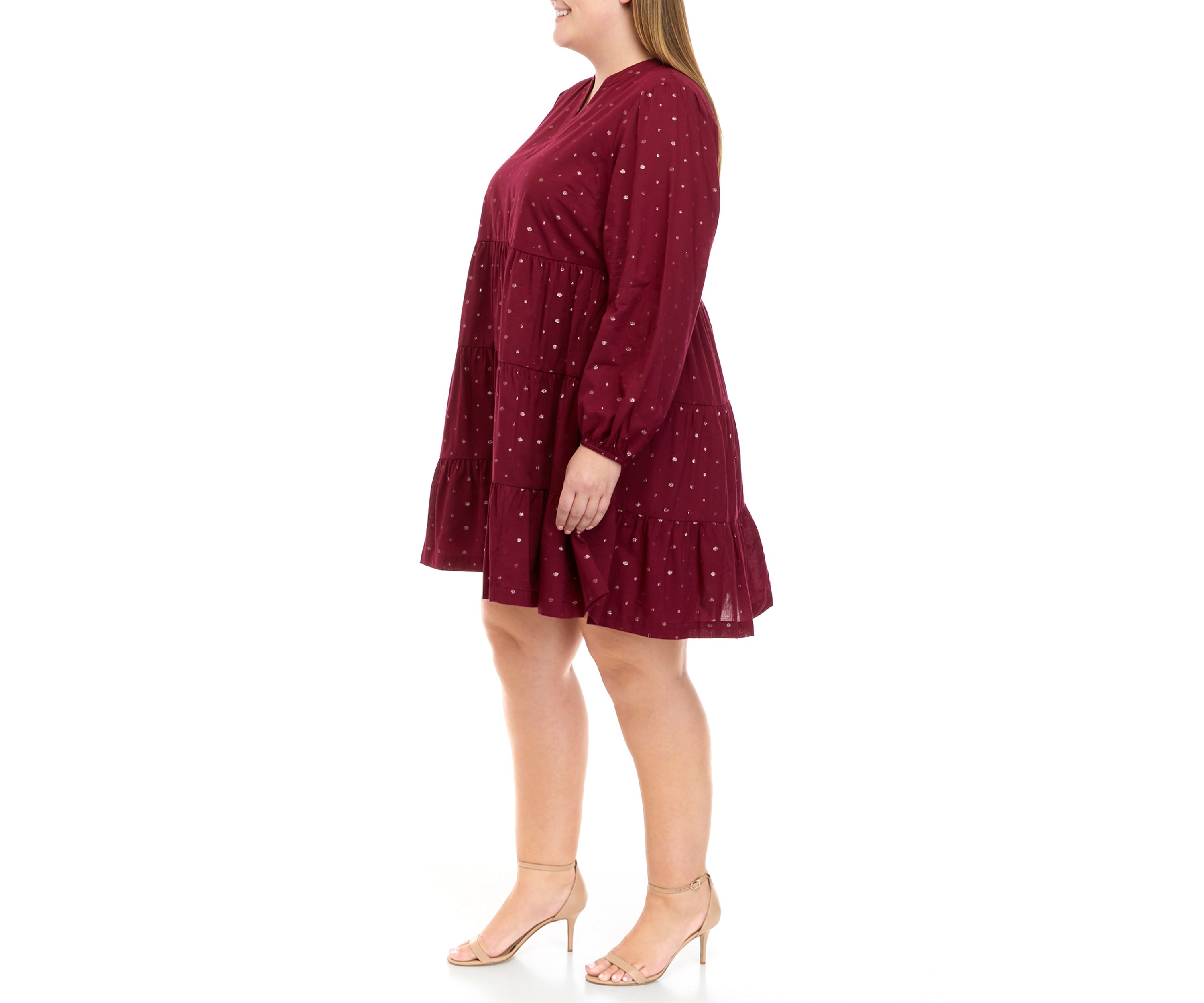 Plus Size Tiered Dot Dress