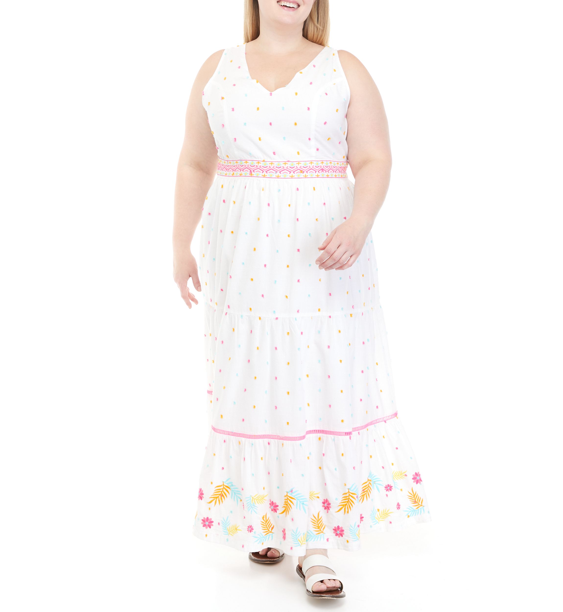 Plus Size Sleeveless Tie Back Maxi Dress 