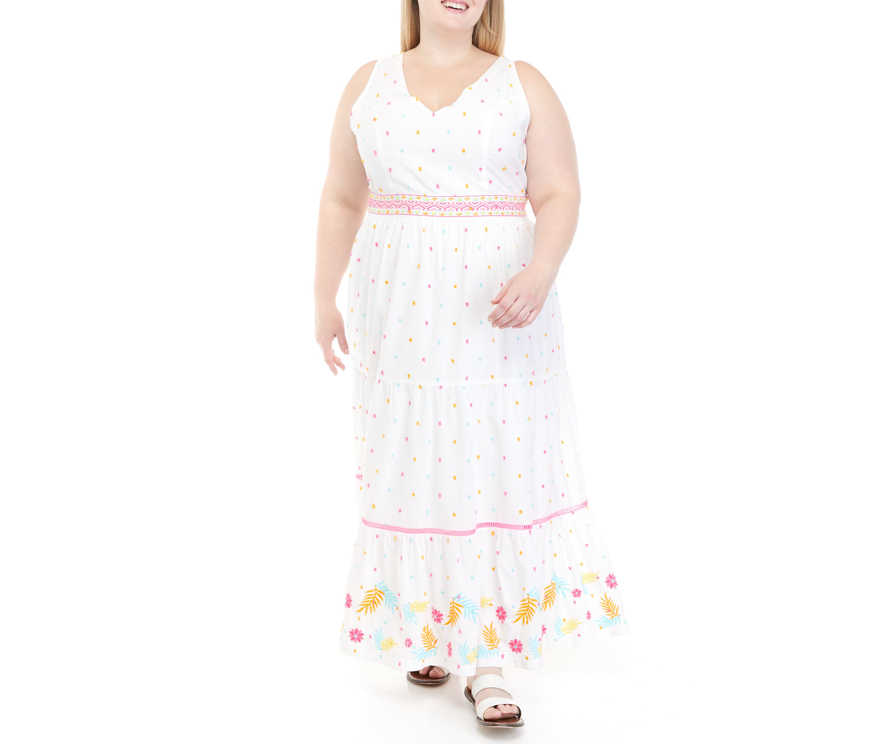 Plus Size Sleeveless Tie Back Maxi Dress 