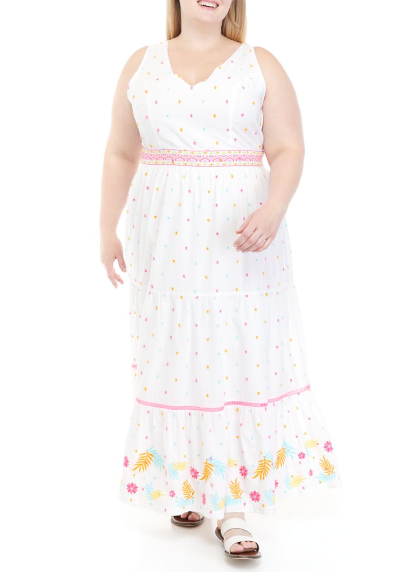 Plus Size Sleeveless Tie Back Maxi Dress 