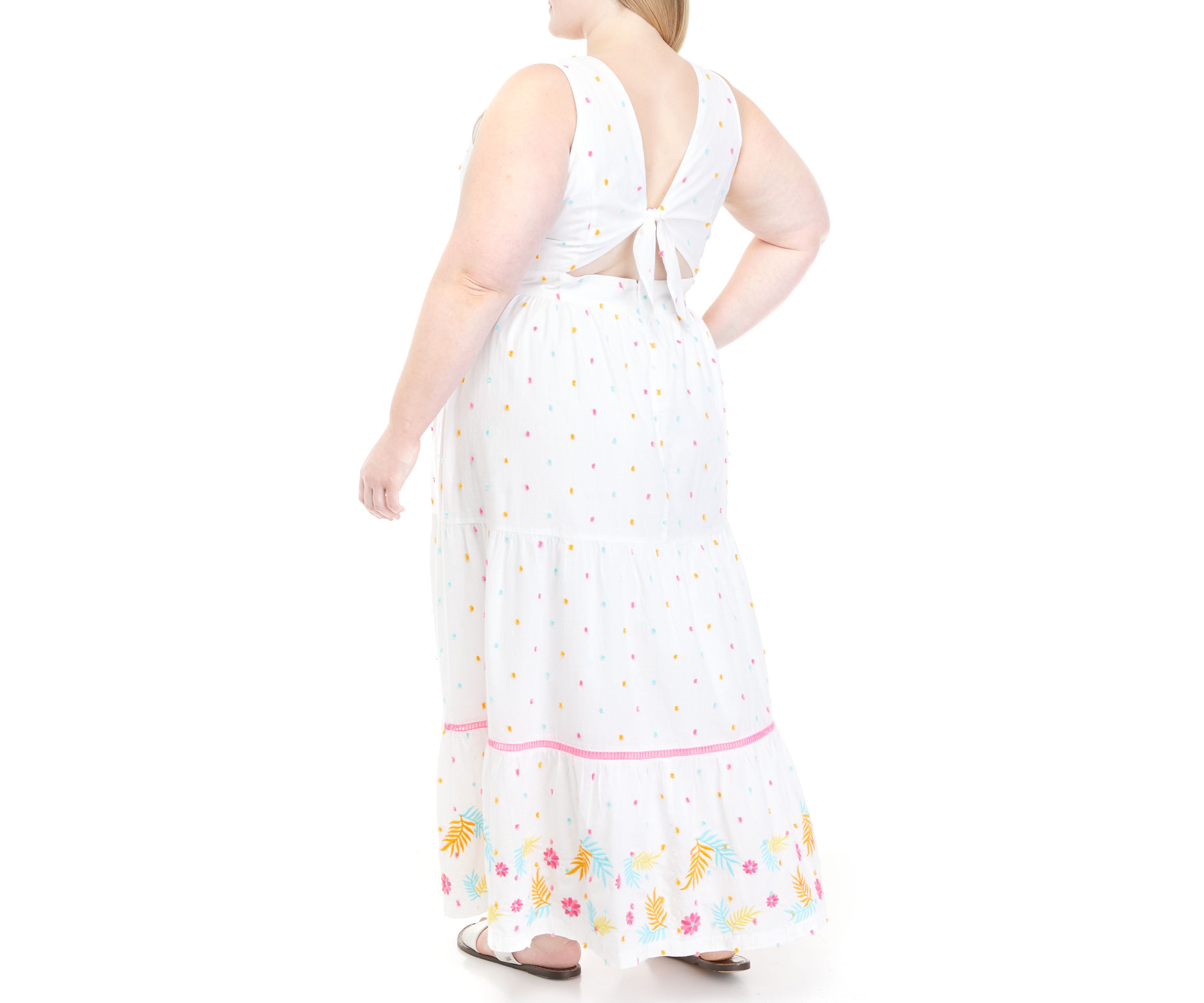 Plus Size Sleeveless Tie Back Maxi Dress 