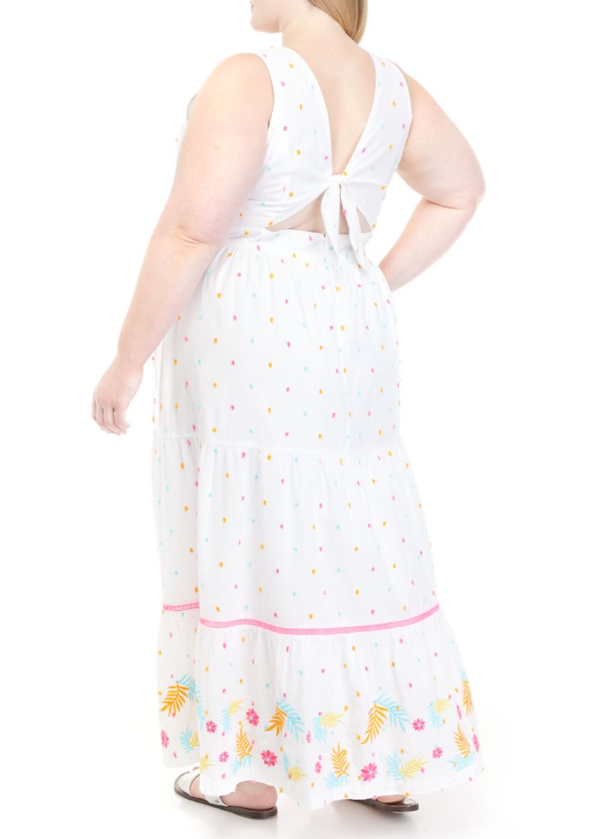 Plus Size Sleeveless Tie Back Maxi Dress 