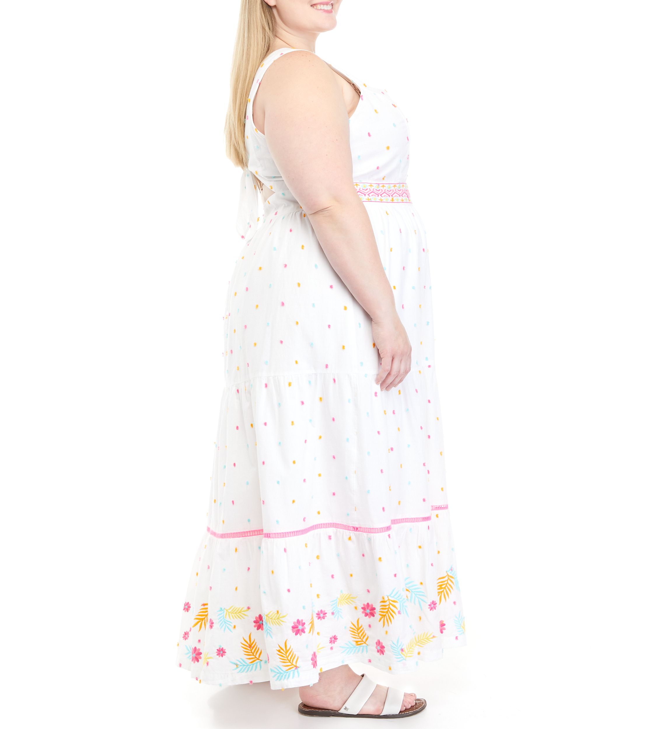 Plus Size Sleeveless Tie Back Maxi Dress 